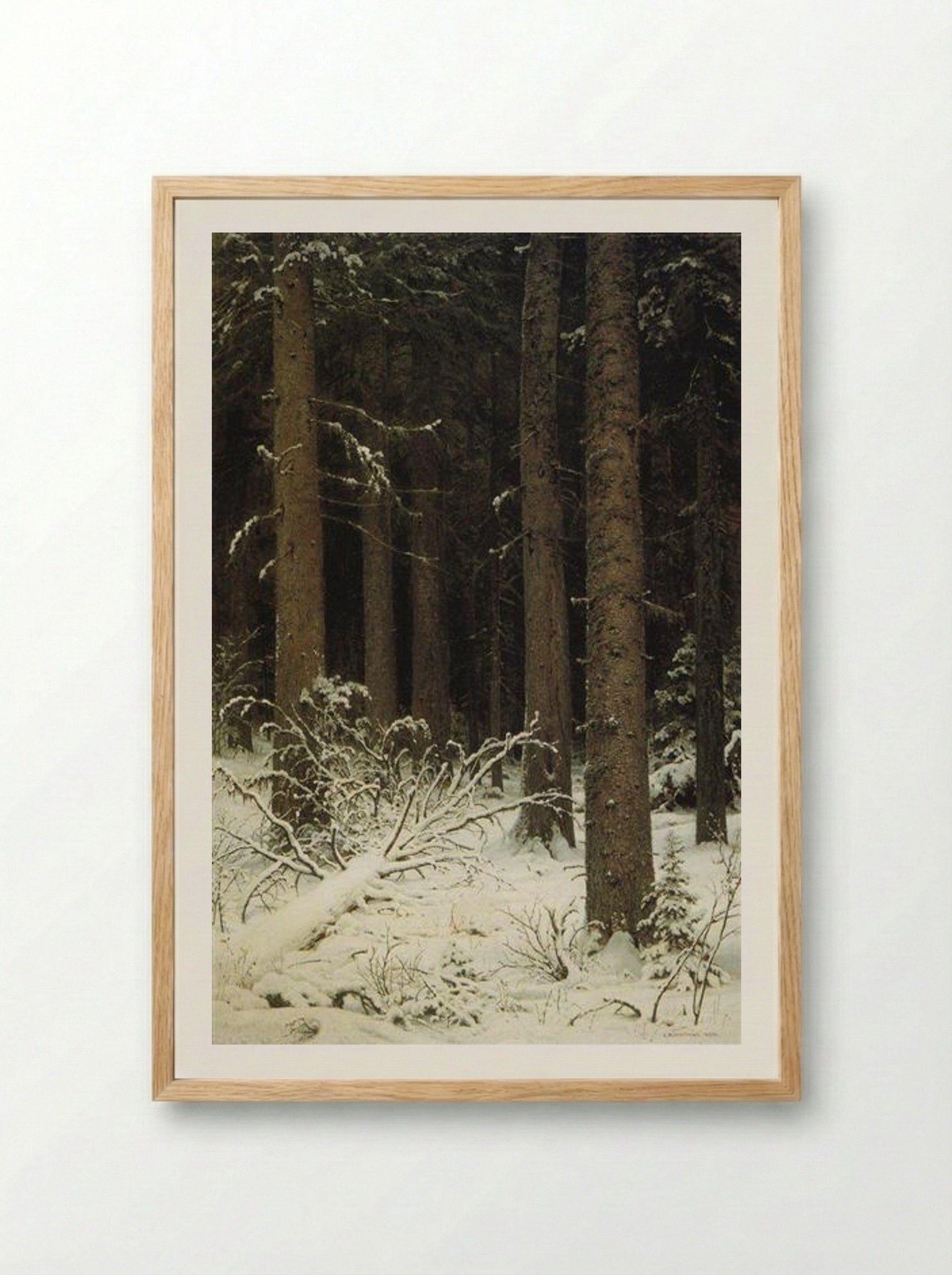 Fir Forest in Winter - Ivan Shishkin - Framed Print Wood
