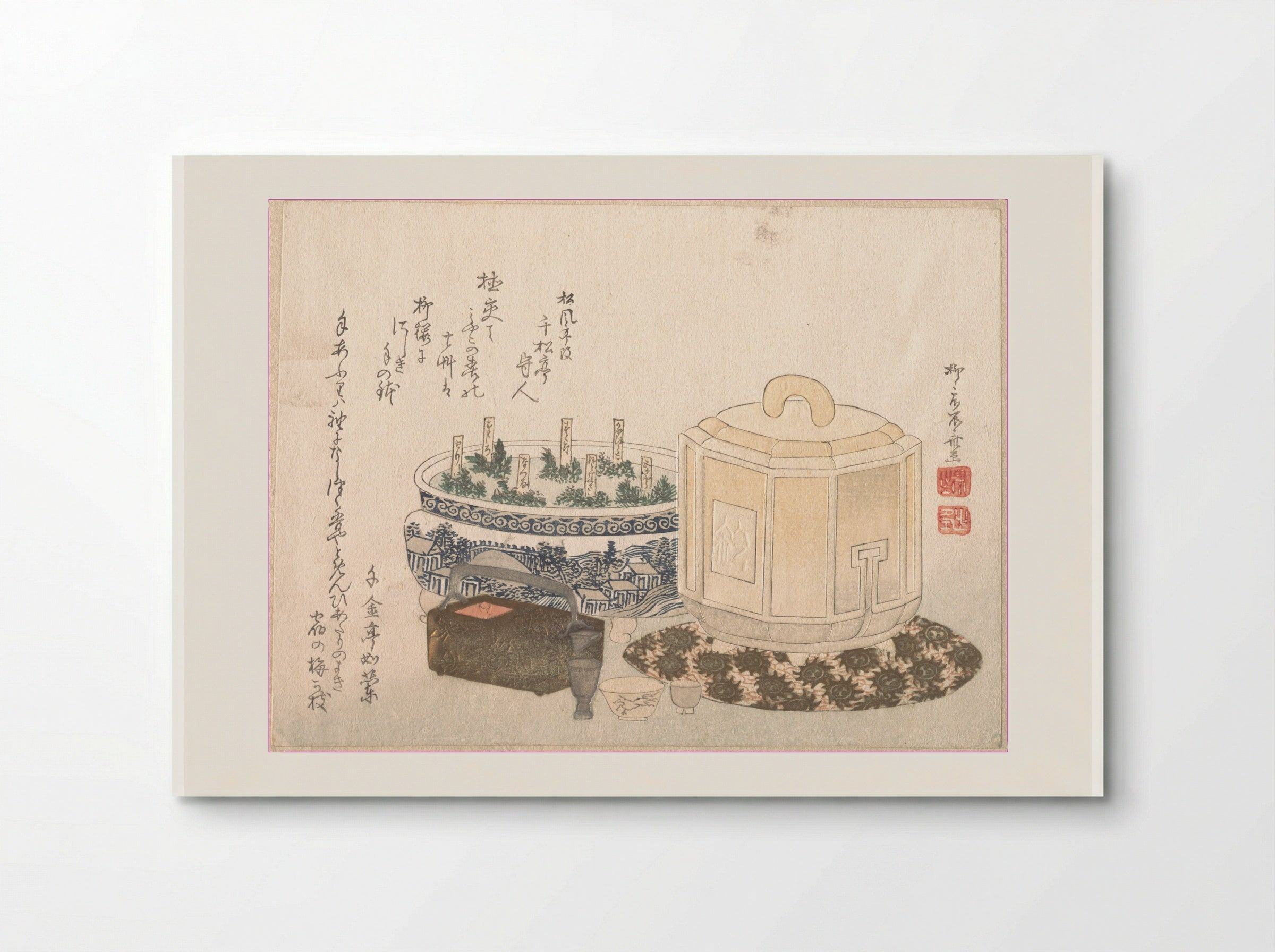 Fire-Holder and Flower-Pot - Ryūryūkyo Shinsai - Poster