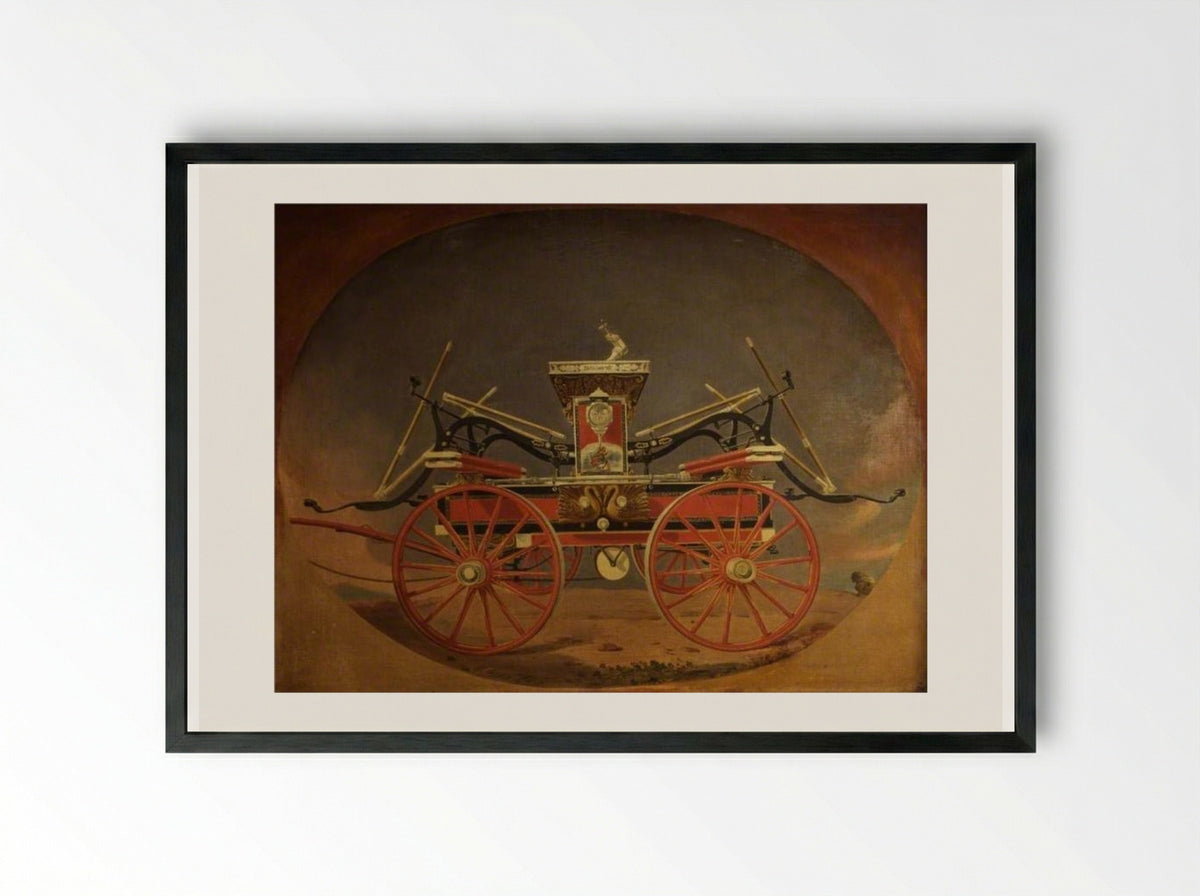 Fire Steamer Engine 'Fairmount' - Thomas Sully - Framed Print Black