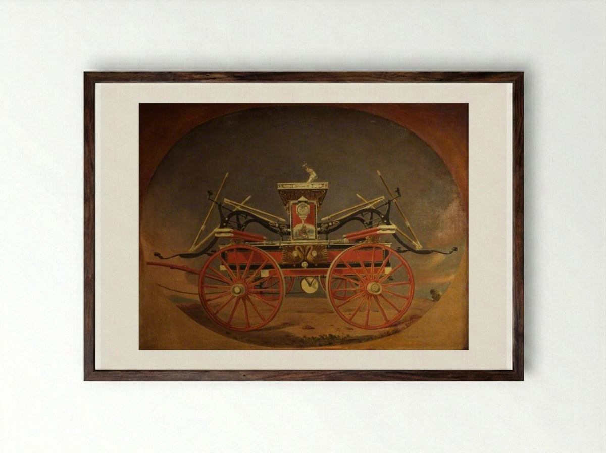 Fire Steamer Engine 'Fairmount' - Thomas Sully - Framed Print Dark Wood