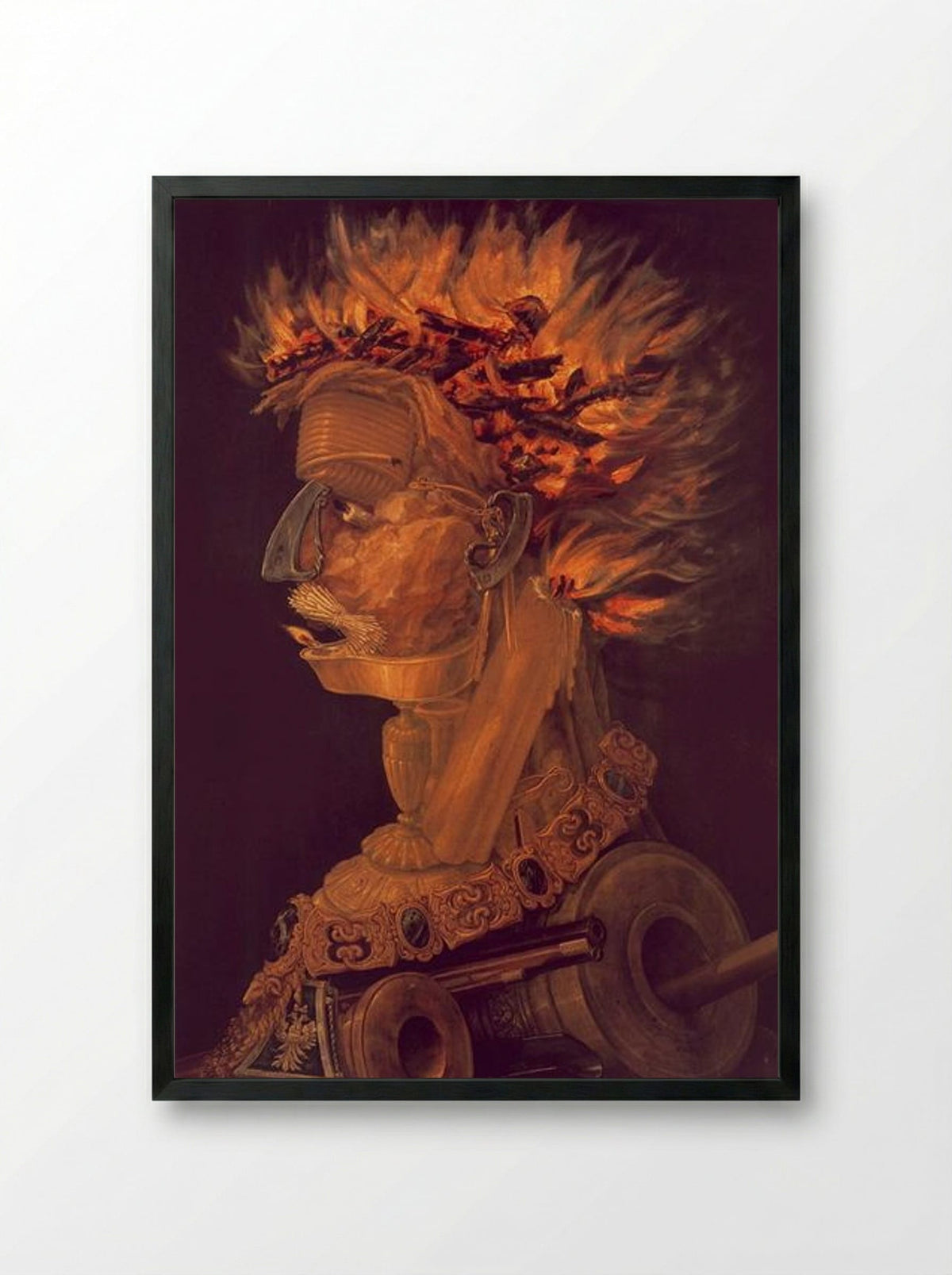 Fire - Giuseppe Arcimboldo - Framed Print Black