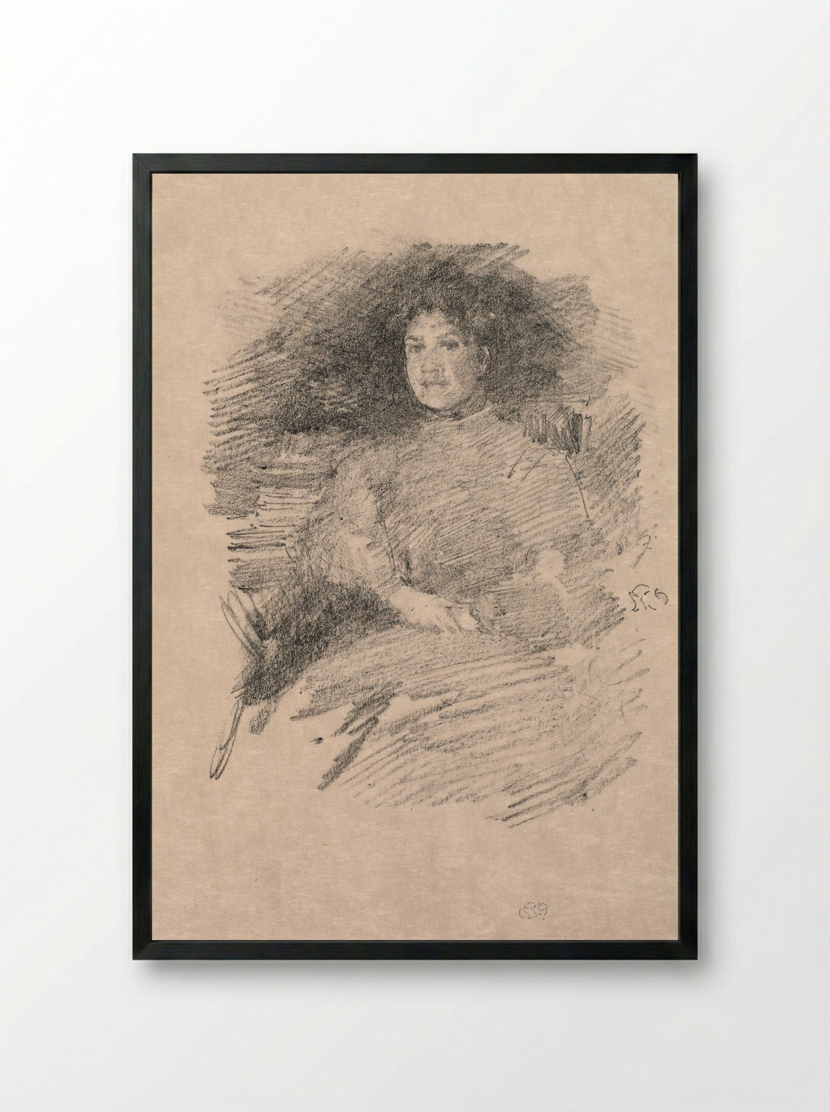 Firelight (Mrs. Pennell) - James McNeill Whistler - Framed Print Black