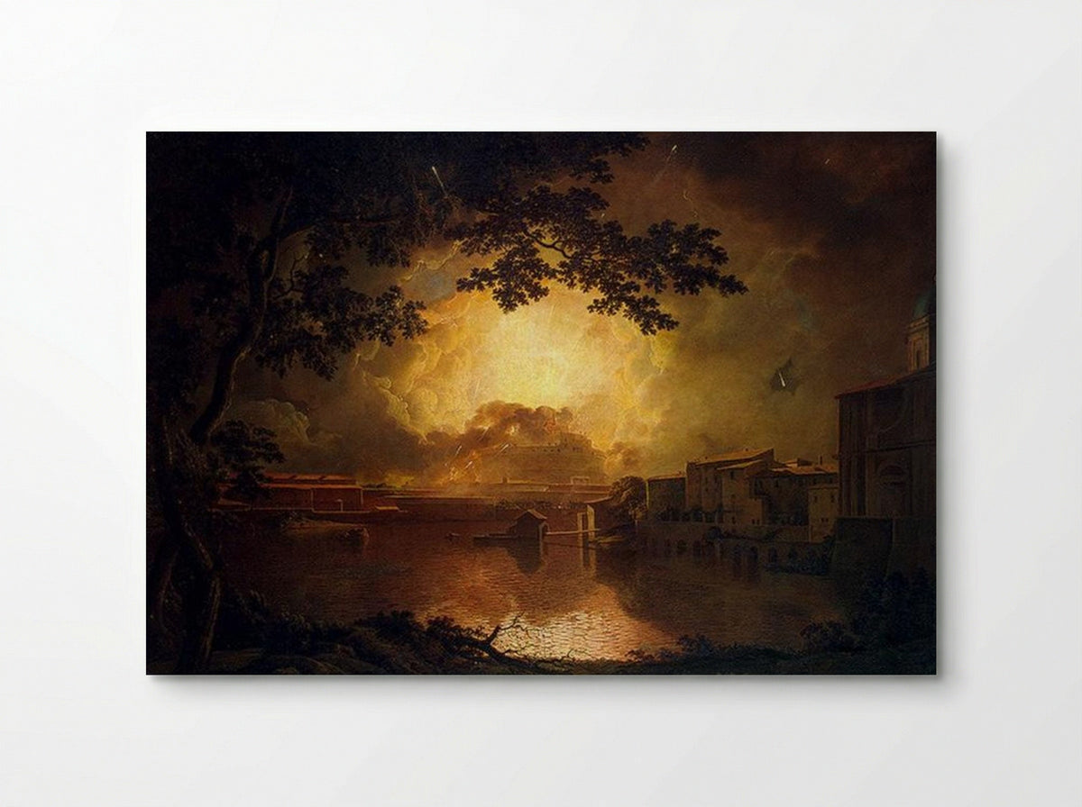 Firework Display at the Castel Sant' Angelo in Rome - Joseph Wright of Derby - Poster