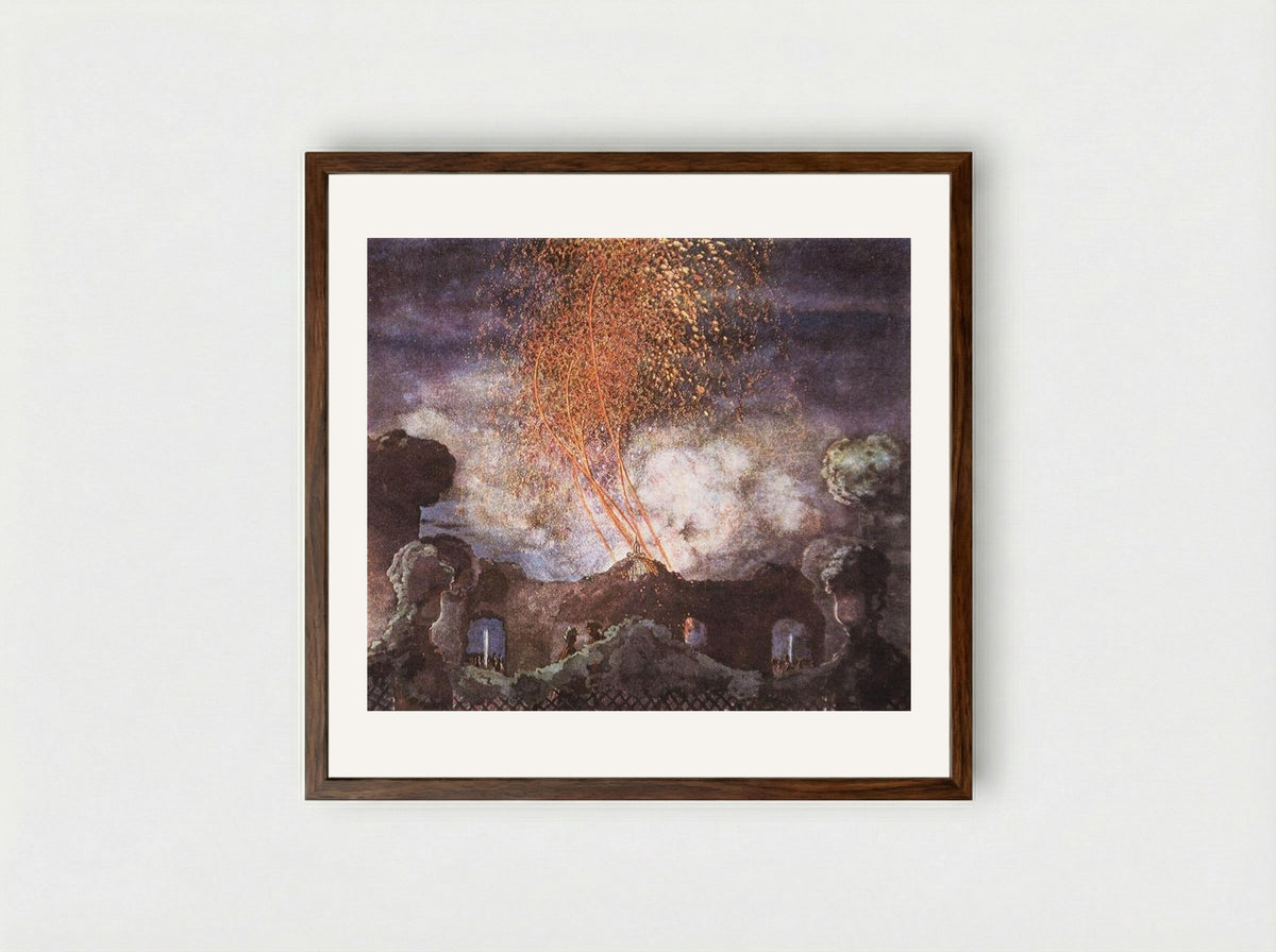 Fireworks - Konstantin Somov - Framed Print Dark Wood