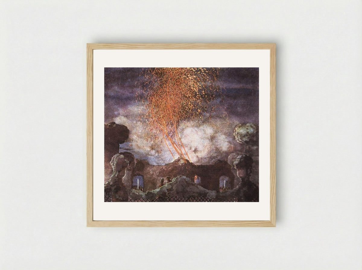 Fireworks - Konstantin Somov - Framed Print Wood