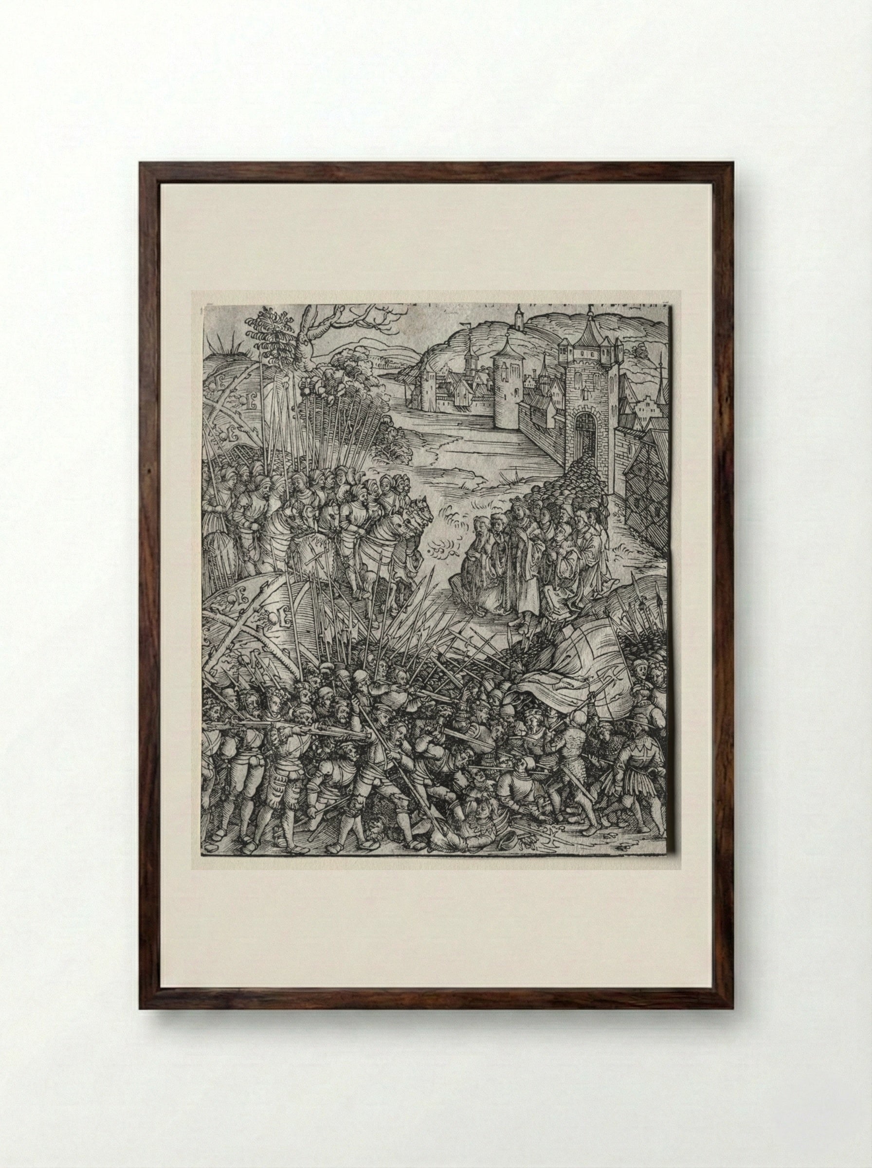First Flemish Rebellion - Wolf Traut - Framed Print Dark Wood
