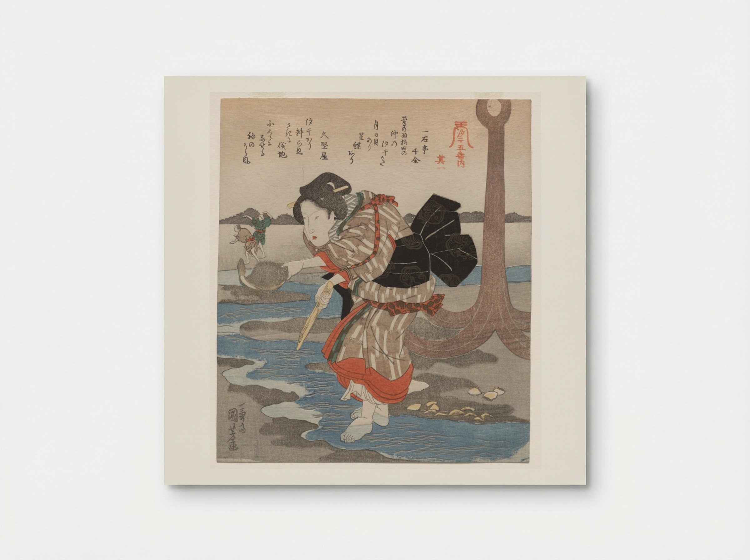 First Print from A Low Tide Pentaptych - Utagawa Kuniyoshi - Poster