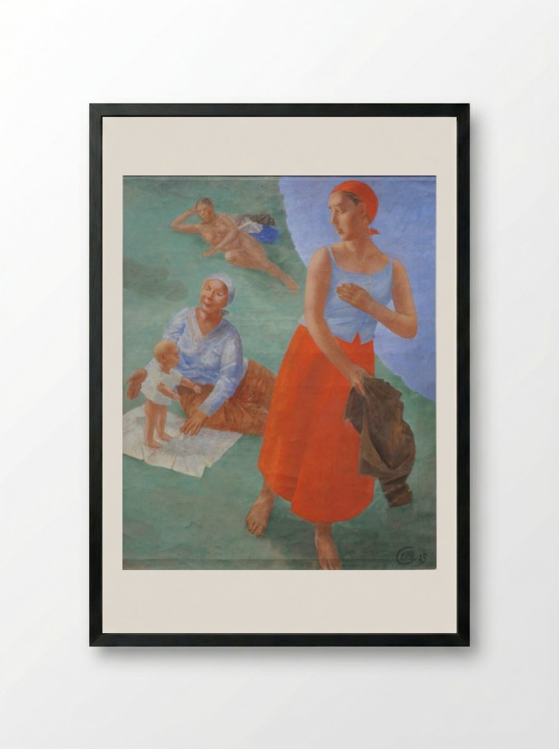 First Steps - Kuzma Petrov-Vodkin - Framed Print Black