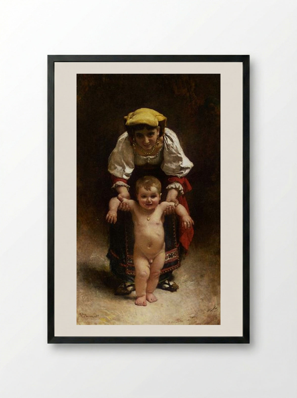 First Steps - Léon Bonnat - Framed Print Black