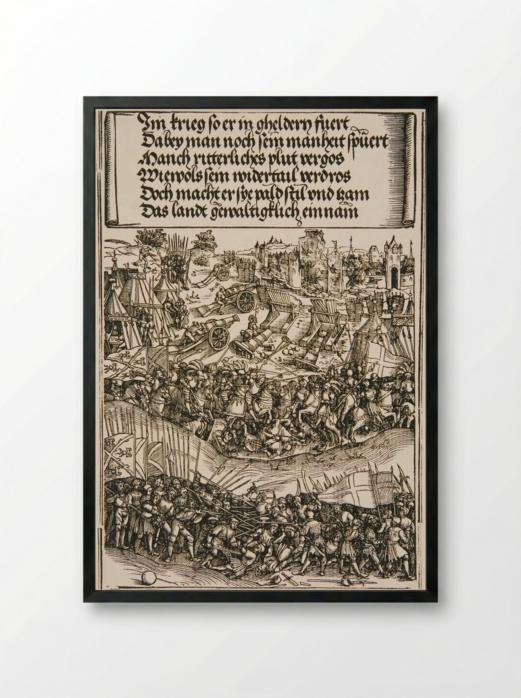 First War in Gueldres - Wolf Traut - Framed Print Black