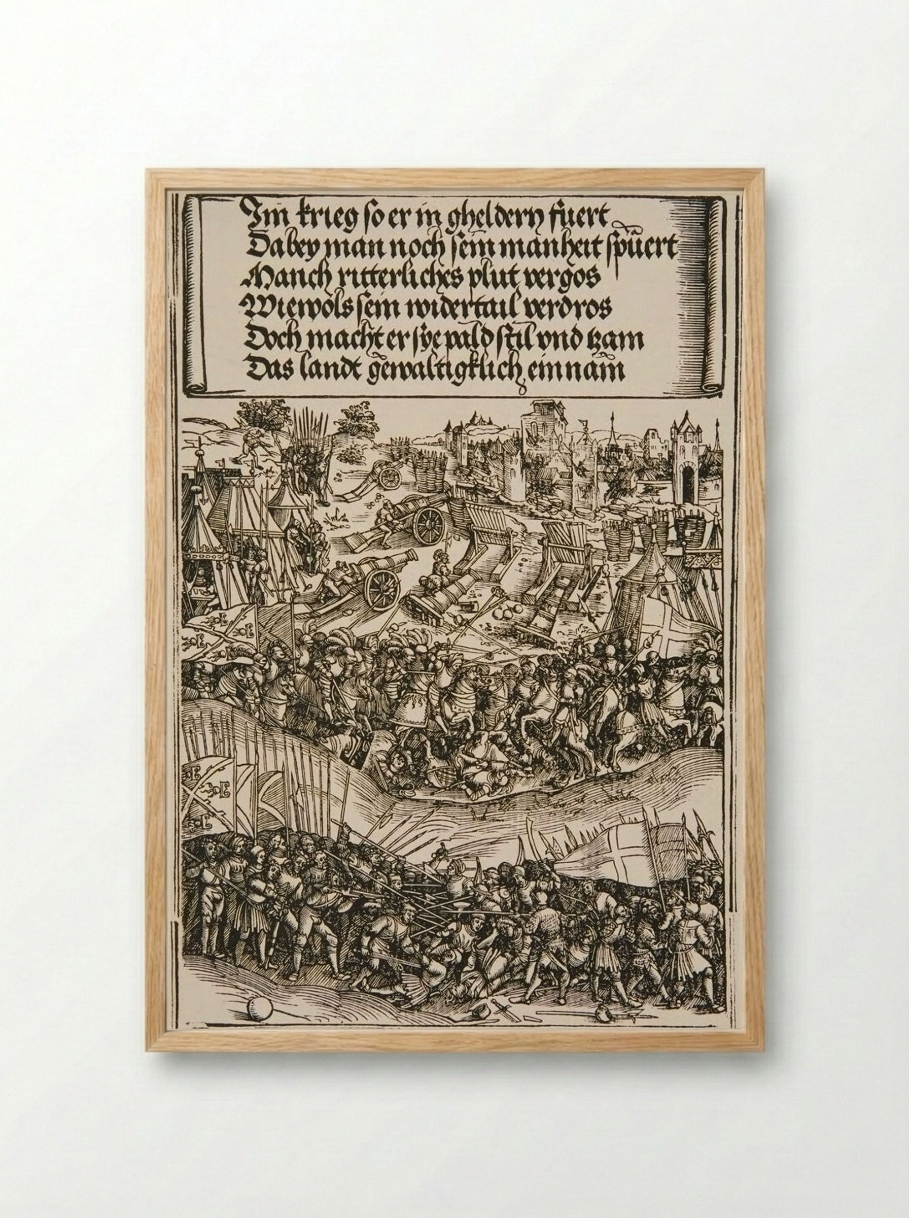 First War in Gueldres - Wolf Traut - Framed Print Wood