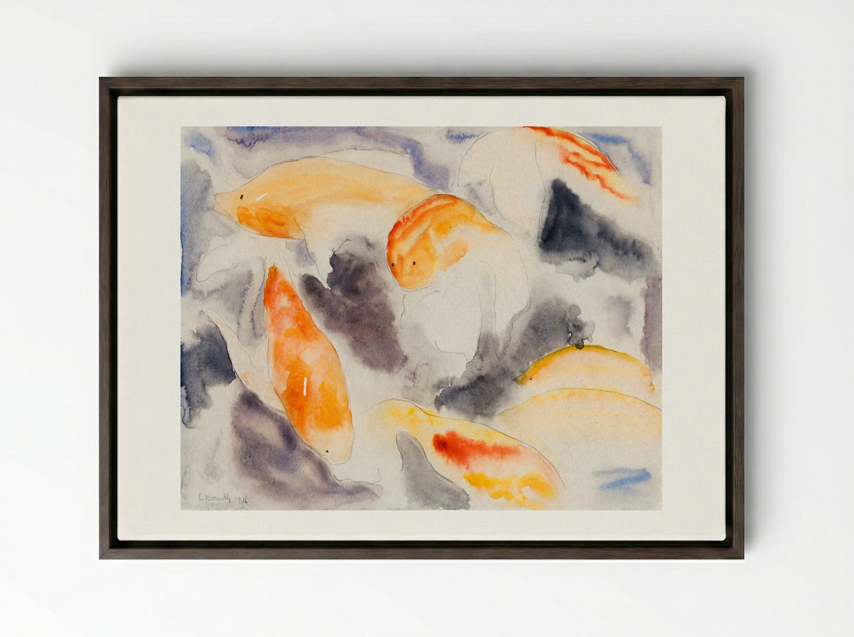 Fish Series, No. 4 - Charles Demuth - Framed Canvas Dark Wood