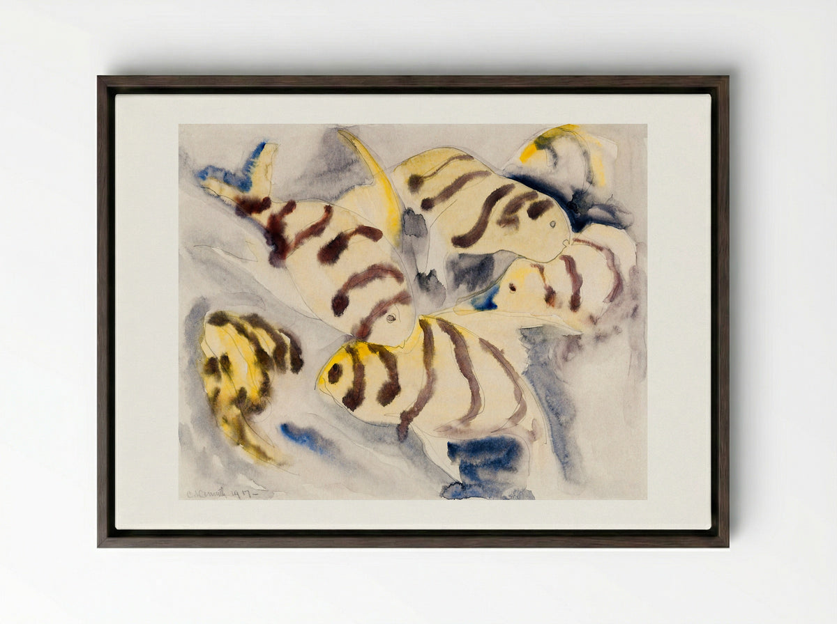 Fish Series, No. 3 - Charles Demuth - Framed Canvas Dark Wood