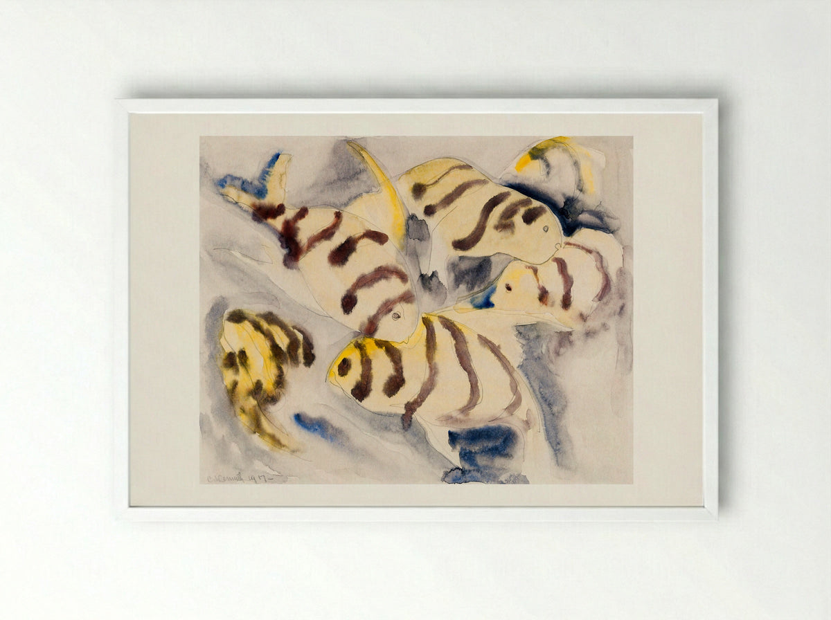 Fish Series, No. 3 - Charles Demuth - Framed Print White