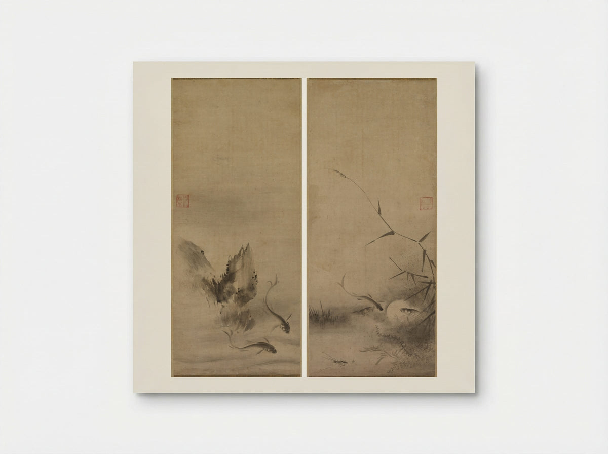 Fish and Rock; Fish and Seaweed - Rinkyo - Poster
