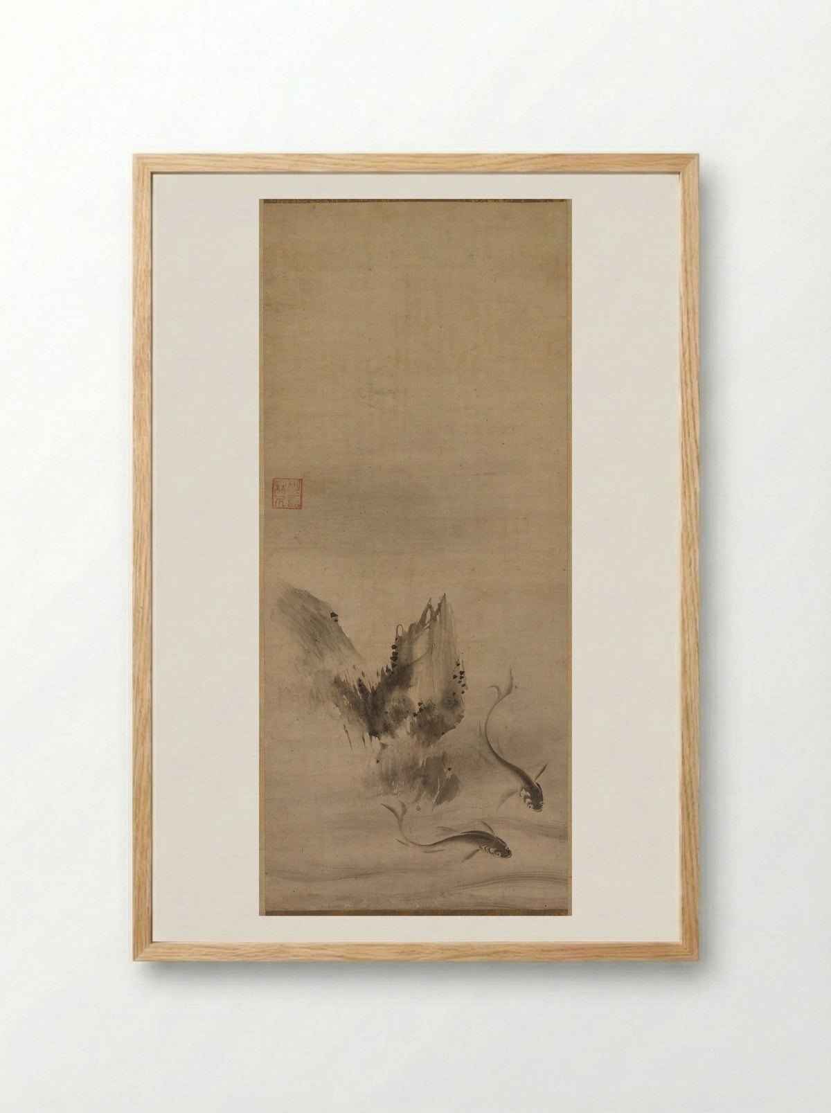 Fish and Rock - Rinkyo - Framed Print Wood