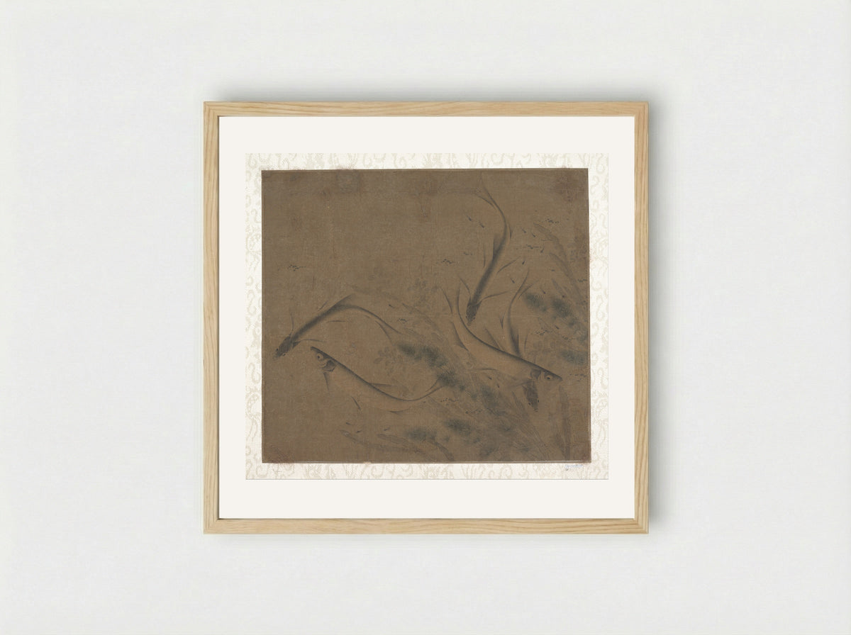Fish at Play - Zhao Kexiong - Framed Print Wood