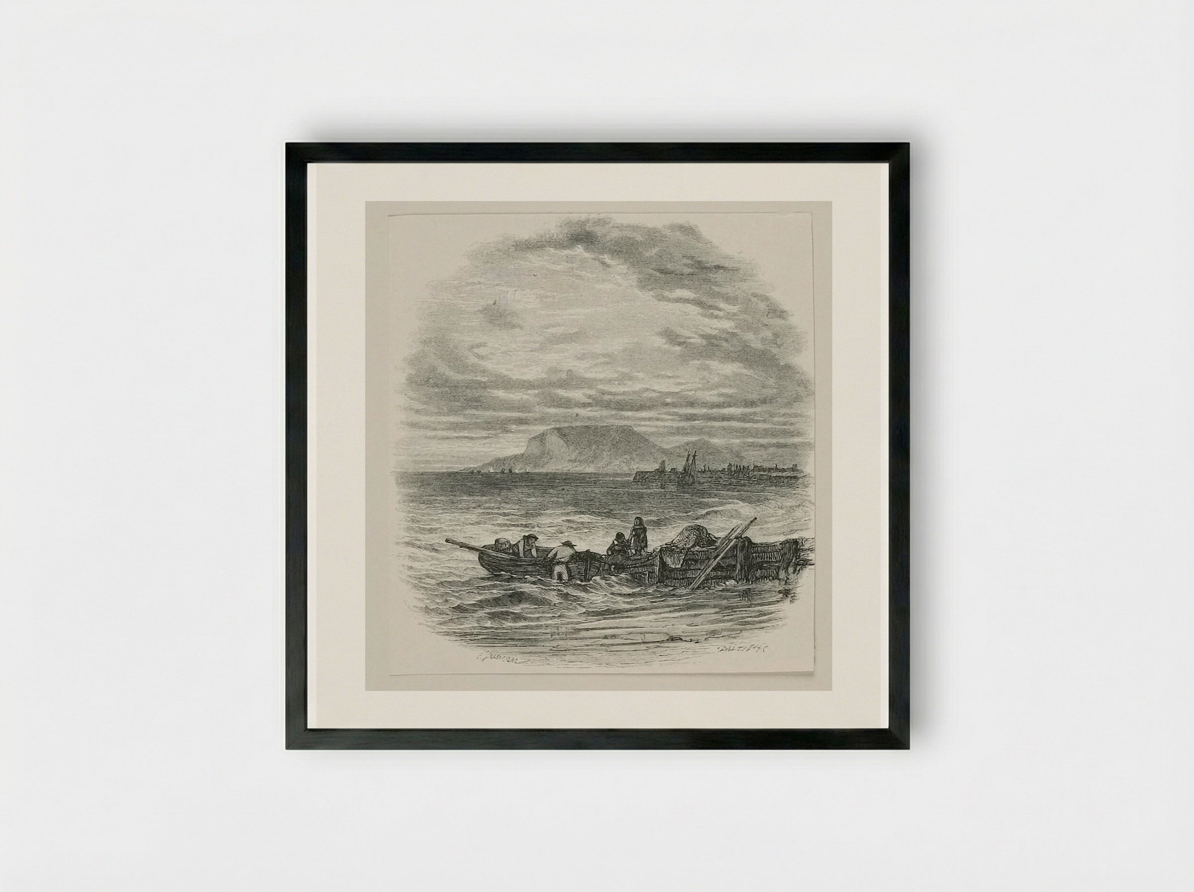 Fisher Boy - Edward Dalziel - Framed Print Black