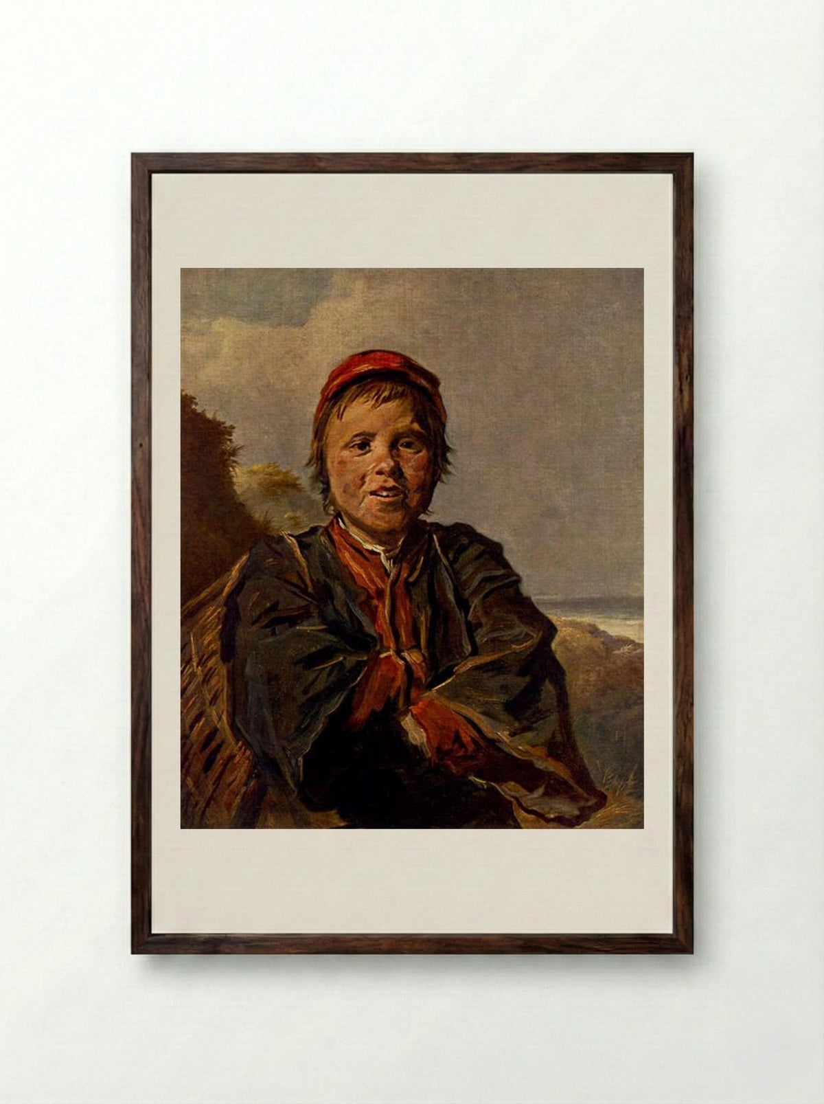 Fisher Boy - Frans Hals - Framed Print Dark Wood