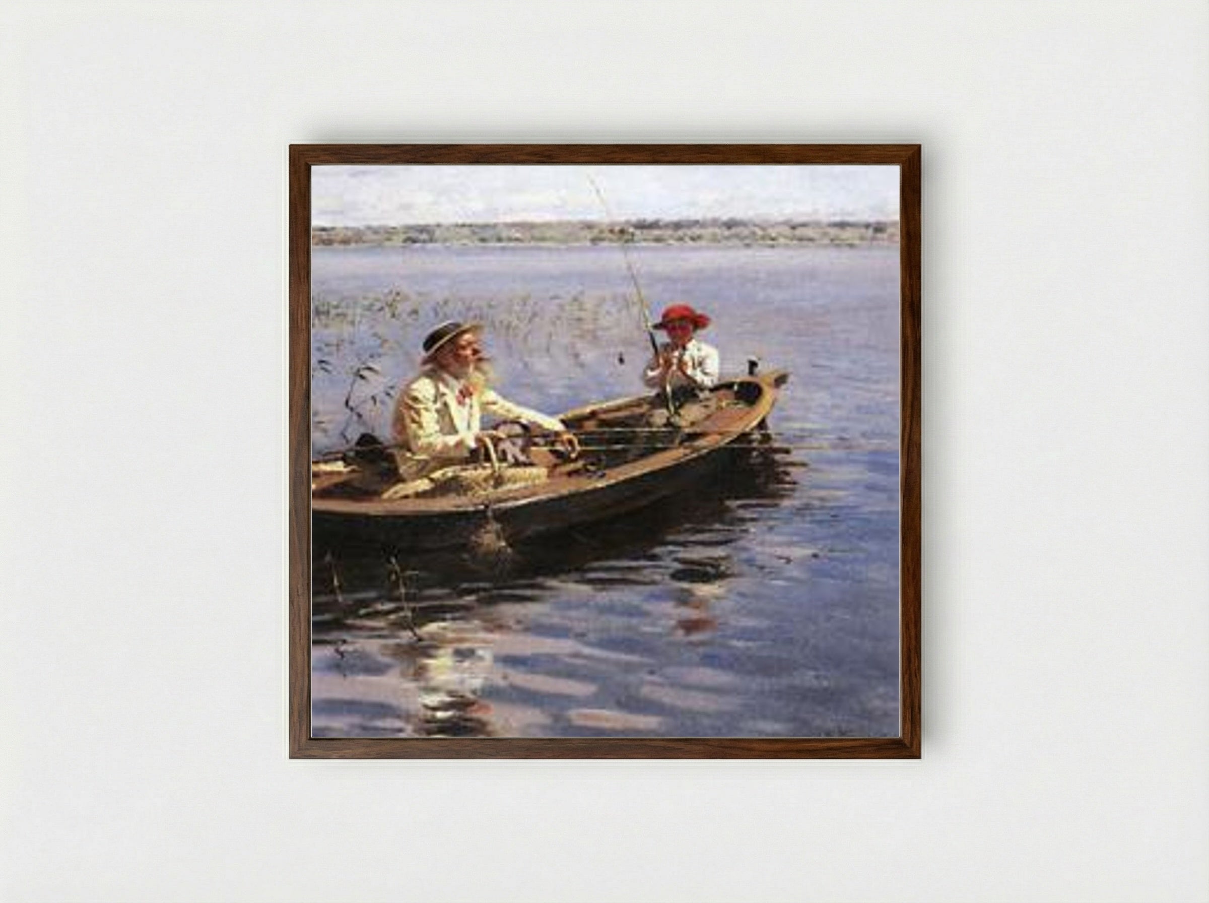 Fisher. Finland. - Vladimir Makovsky - Framed Print Dark Wood