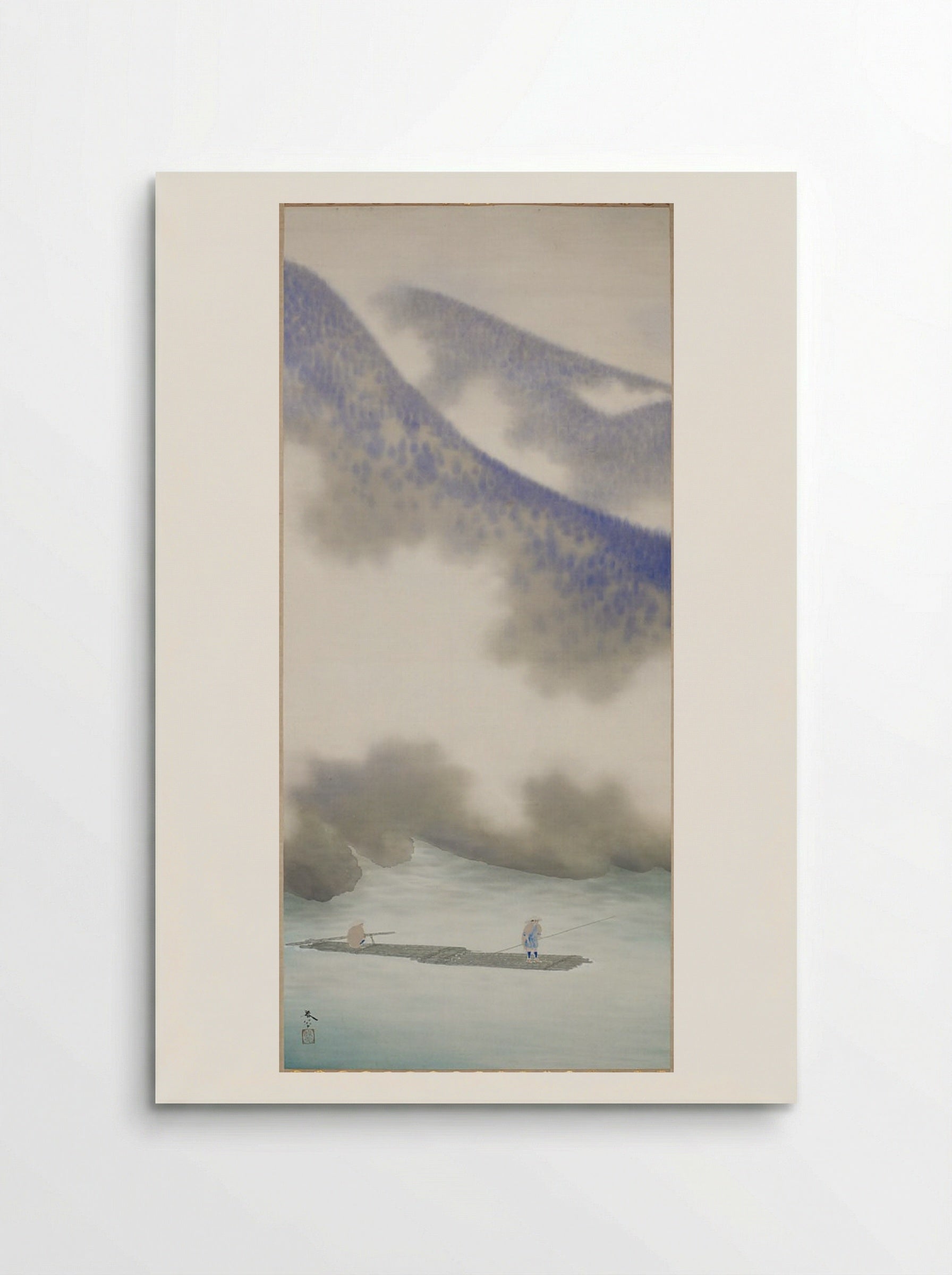 Fisherman in a Mist-Enshrouded Landscape - Hishida Shunsō - Poster