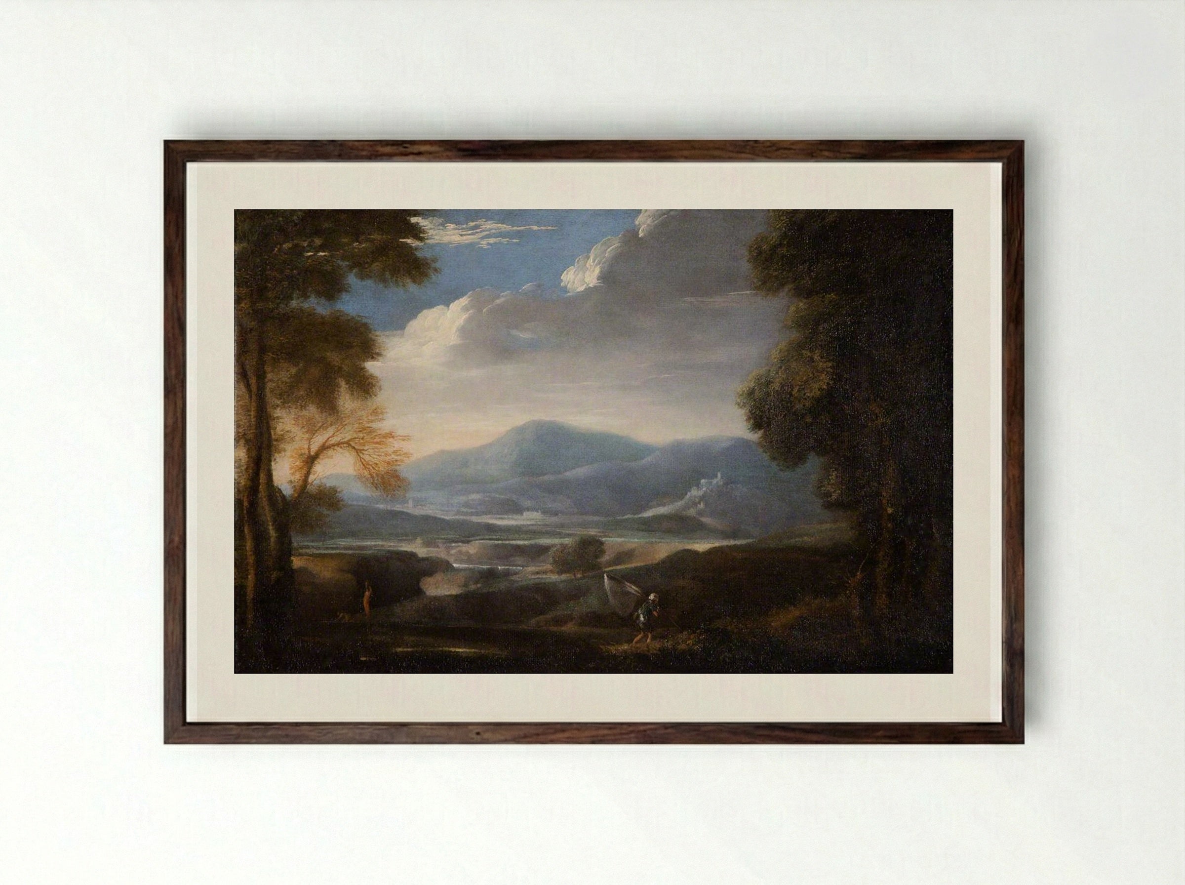 Fisherman - Herman van Swanevelt - Framed Print Dark Wood