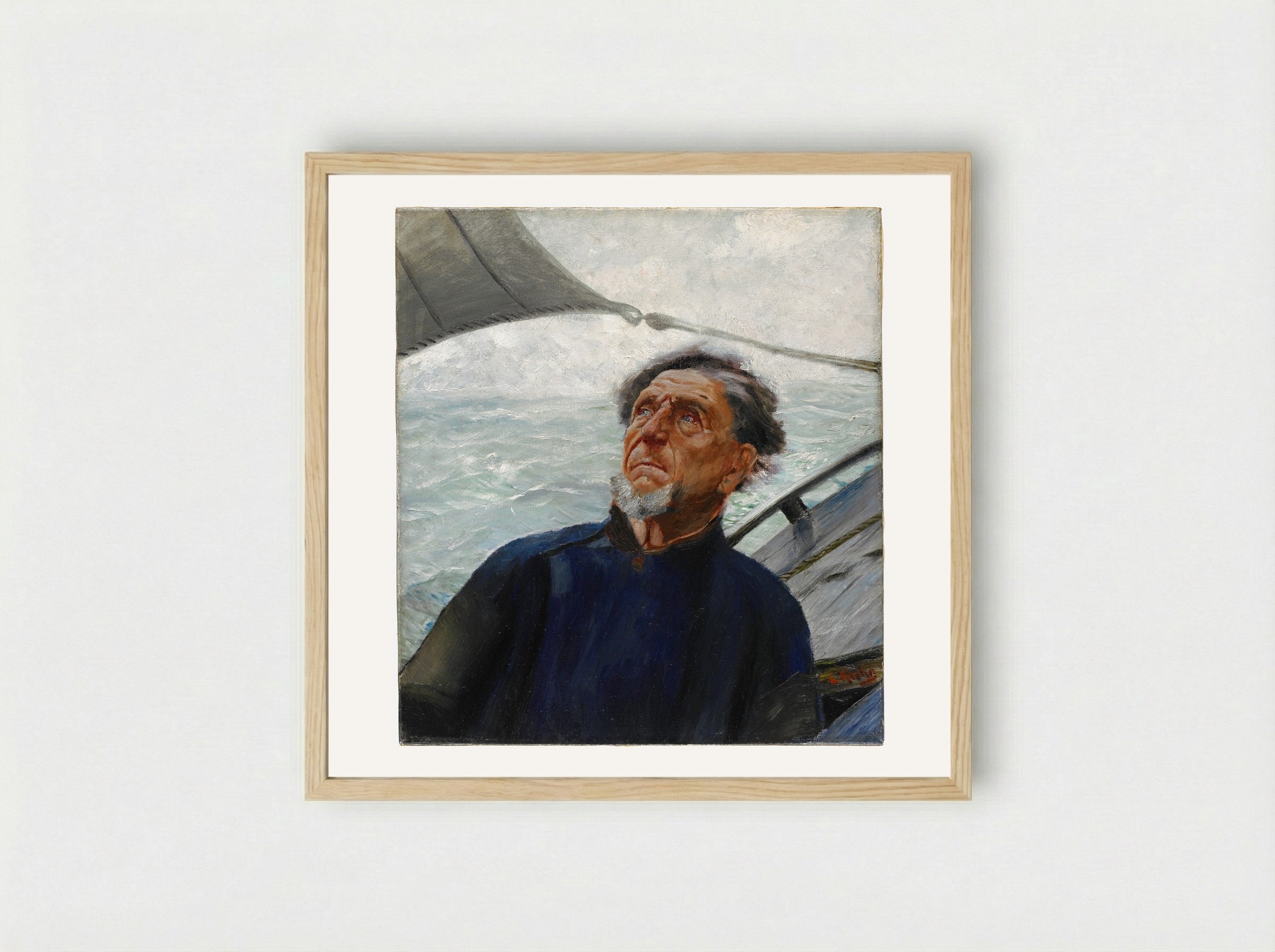 Fisherman - Christian Krohg - Framed Print Wood