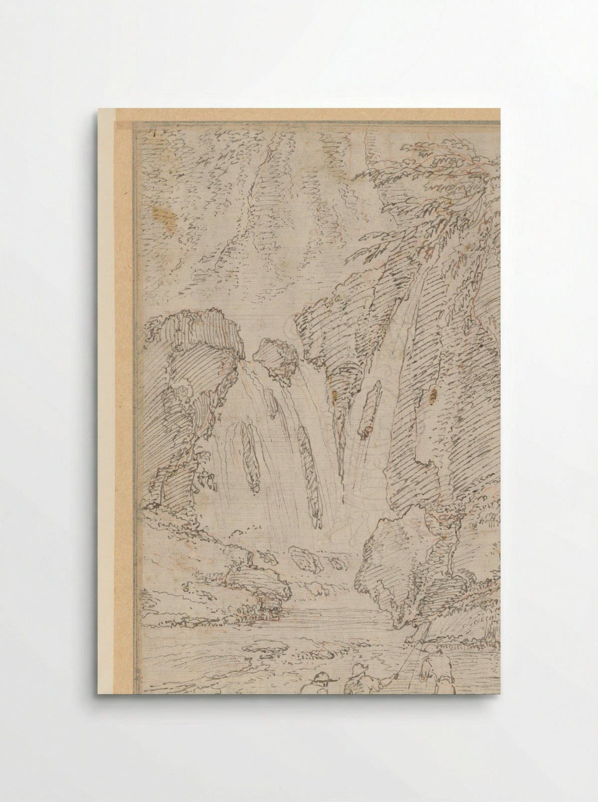 Fishermen by a Waterfall - Gaspard Dughet - Poster