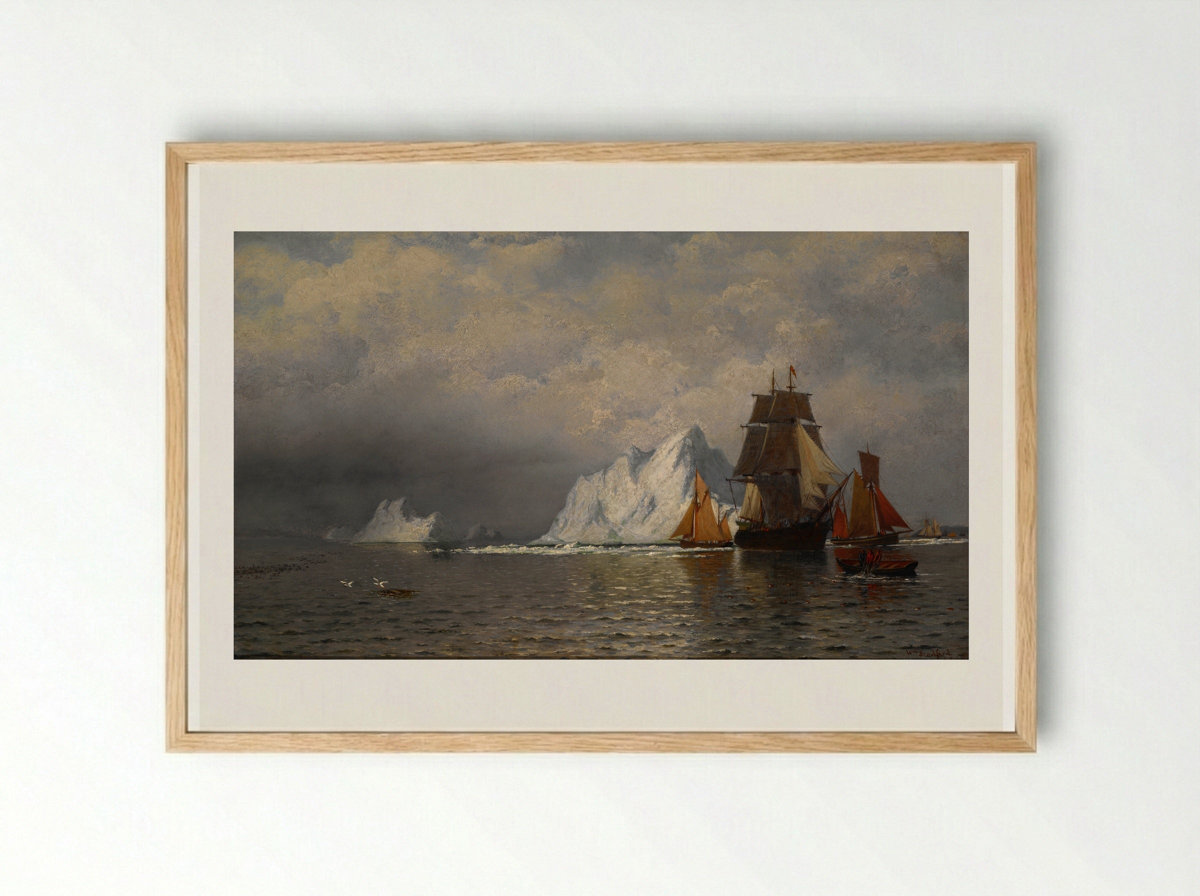 Fishermen off the Coast of Labrador - William Bradford - Framed Print Wood