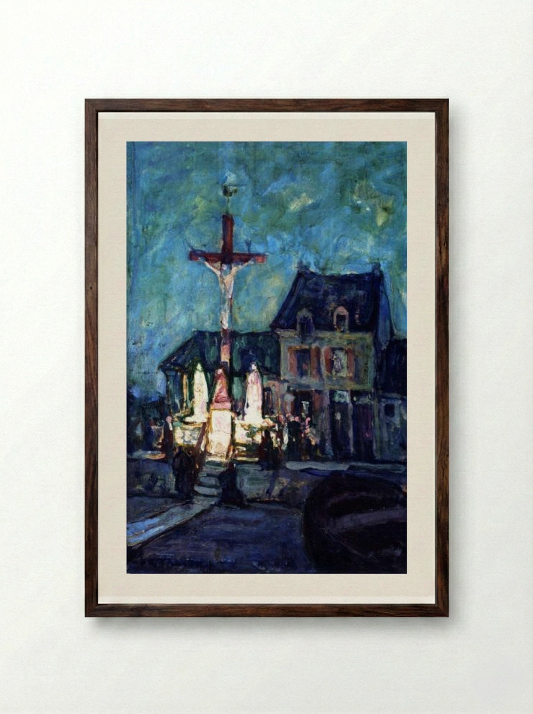 Fishermen's Devotions, Étaples - Henry Ossawa Tanner - Framed Print Dark Wood