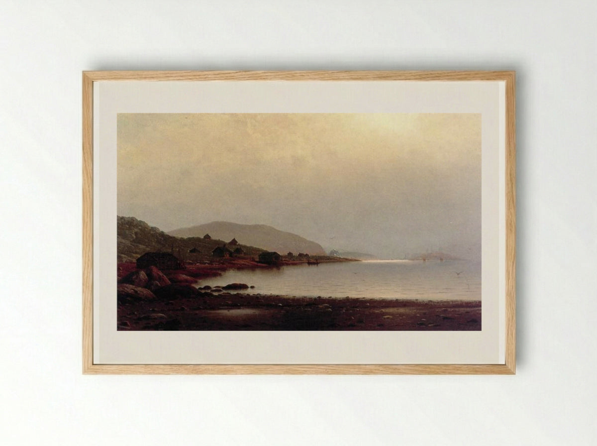 Fishermen's Homes near Cape St. Johns, Coast of Labrador - William Bradford - Framed Print Wood