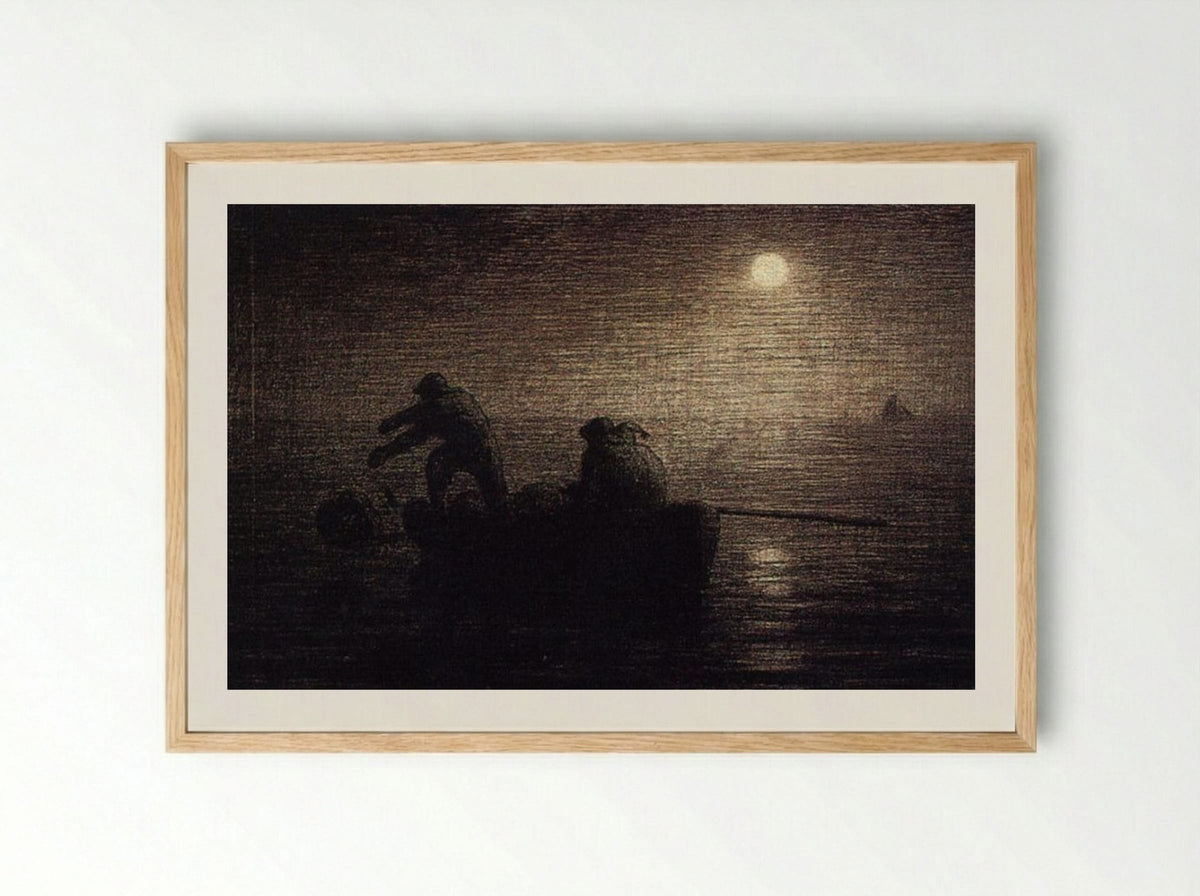 Fishermen - Jean-Francois Millet - Framed Print Wood