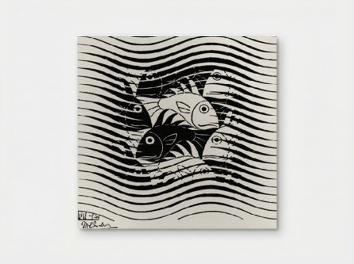 Fishes in Waves - M.C. Escher - Poster
