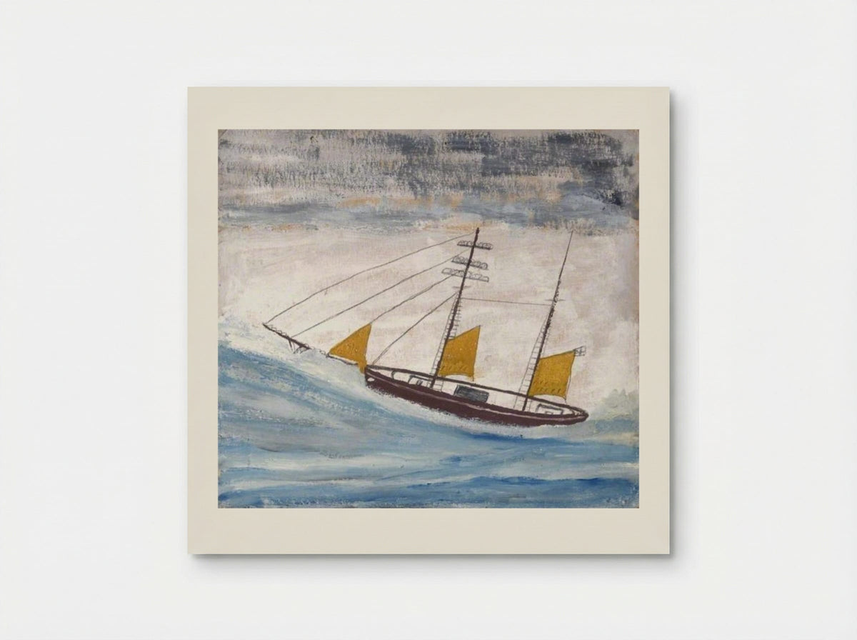 Fishing Boat with Two Masts and Yellow Sails - Alfred Wallis - Poster