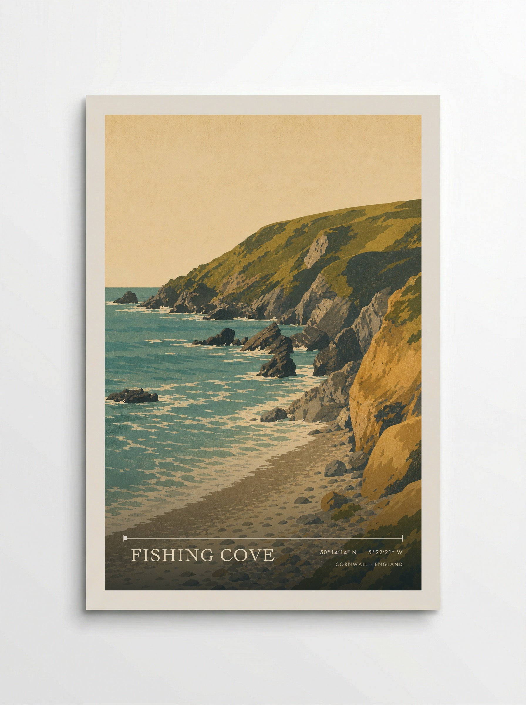 Fishing Cove Cornwall England Travel Poster - Poster