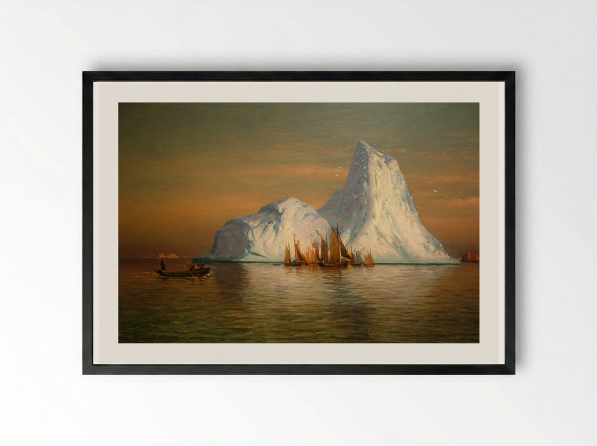 Fishing Fleet off Labrador - William Bradford - Framed Print Black