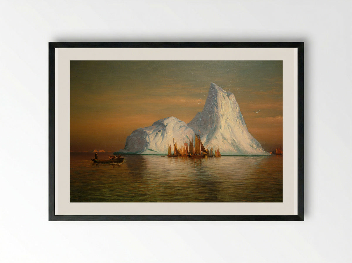 Fishing Fleet off Labrador - William Bradford - Framed Print Black