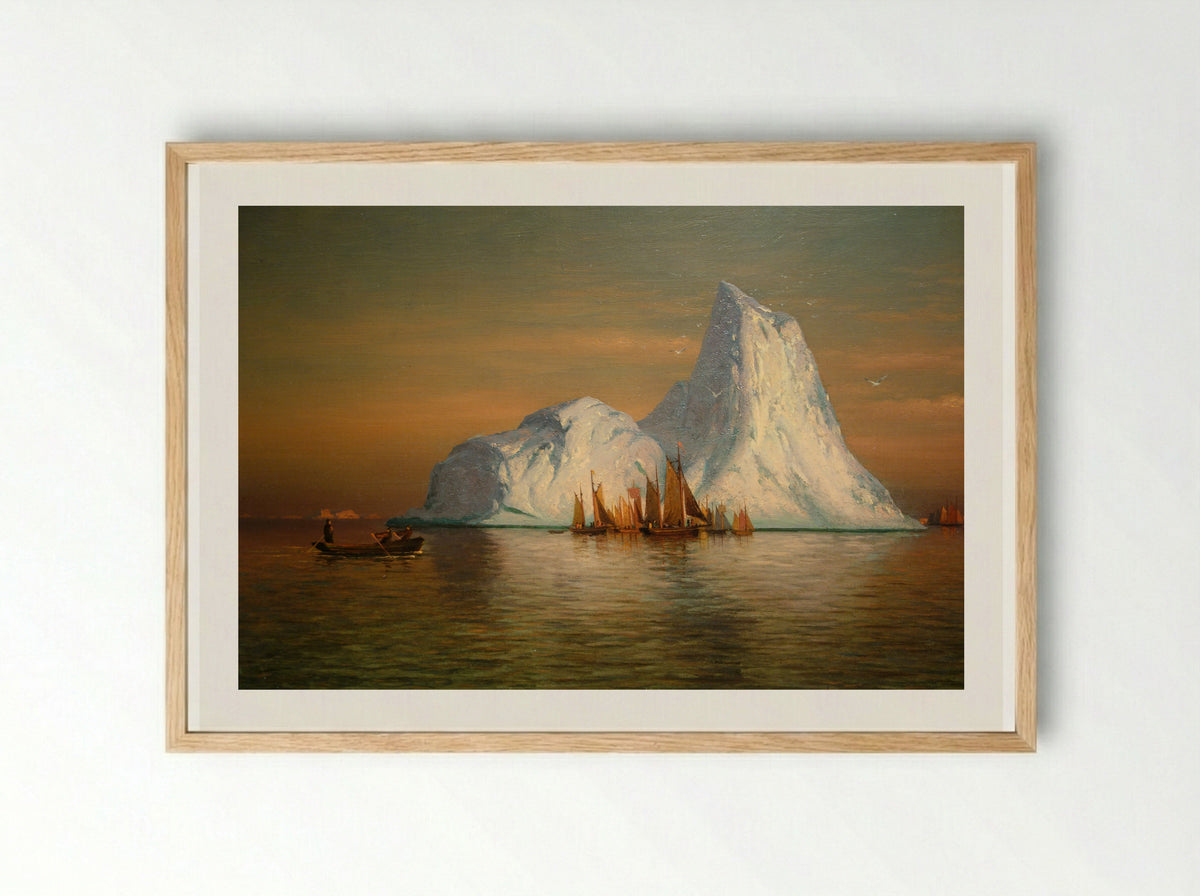 Fishing Fleet off Labrador - William Bradford - Framed Print Wood