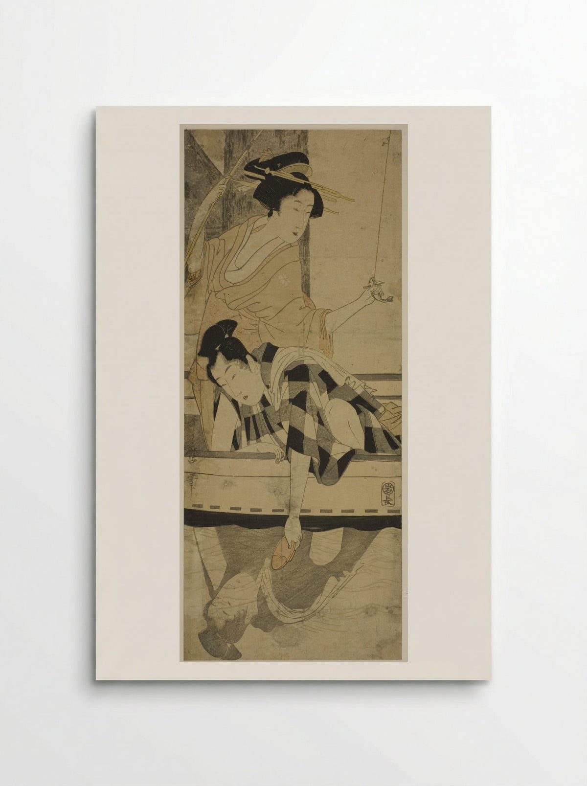Fishing beneath a Bridge - Kitagawa Utamaro - Poster