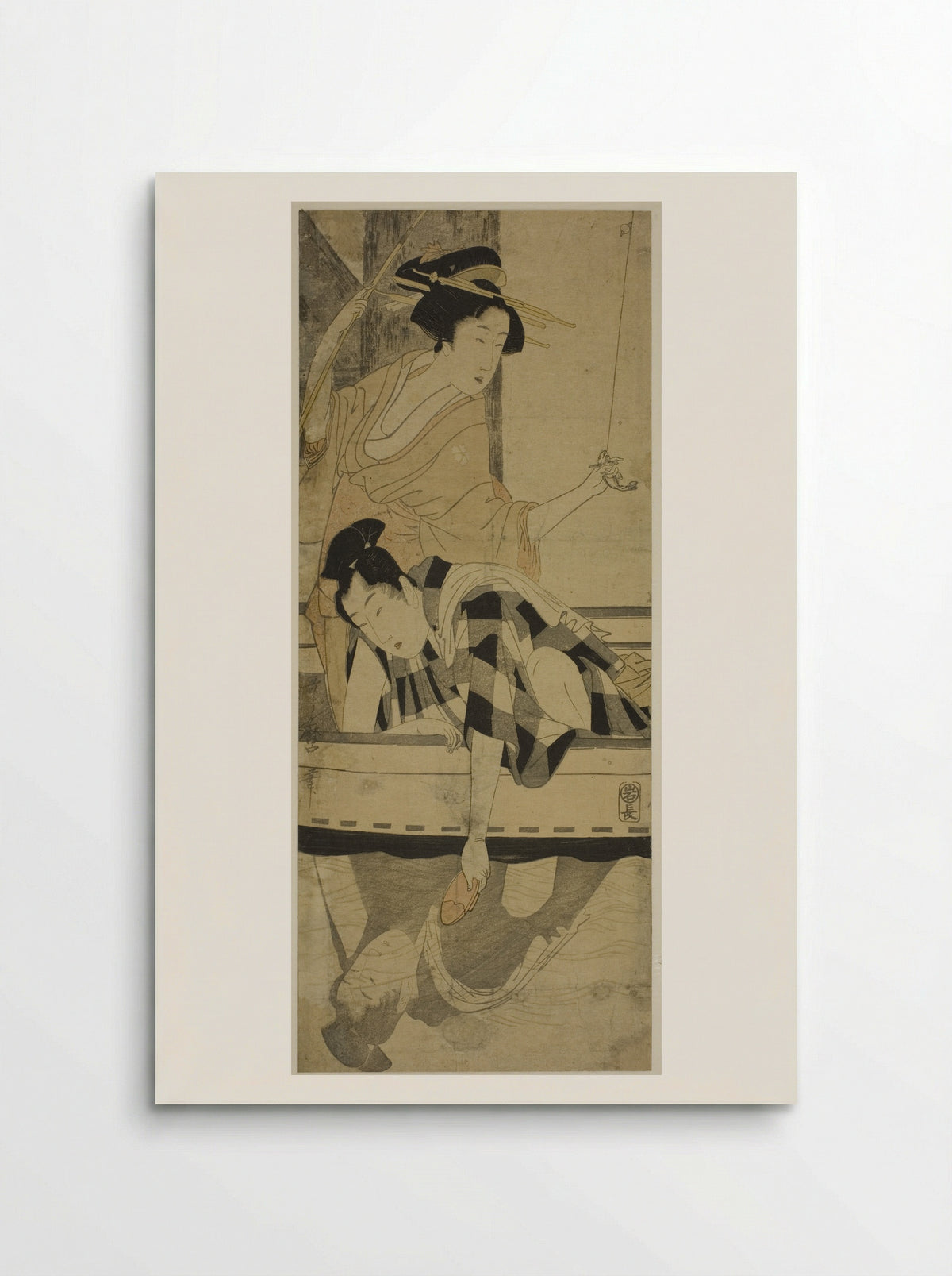 Fishing beneath a Bridge - Kitagawa Utamaro - Poster