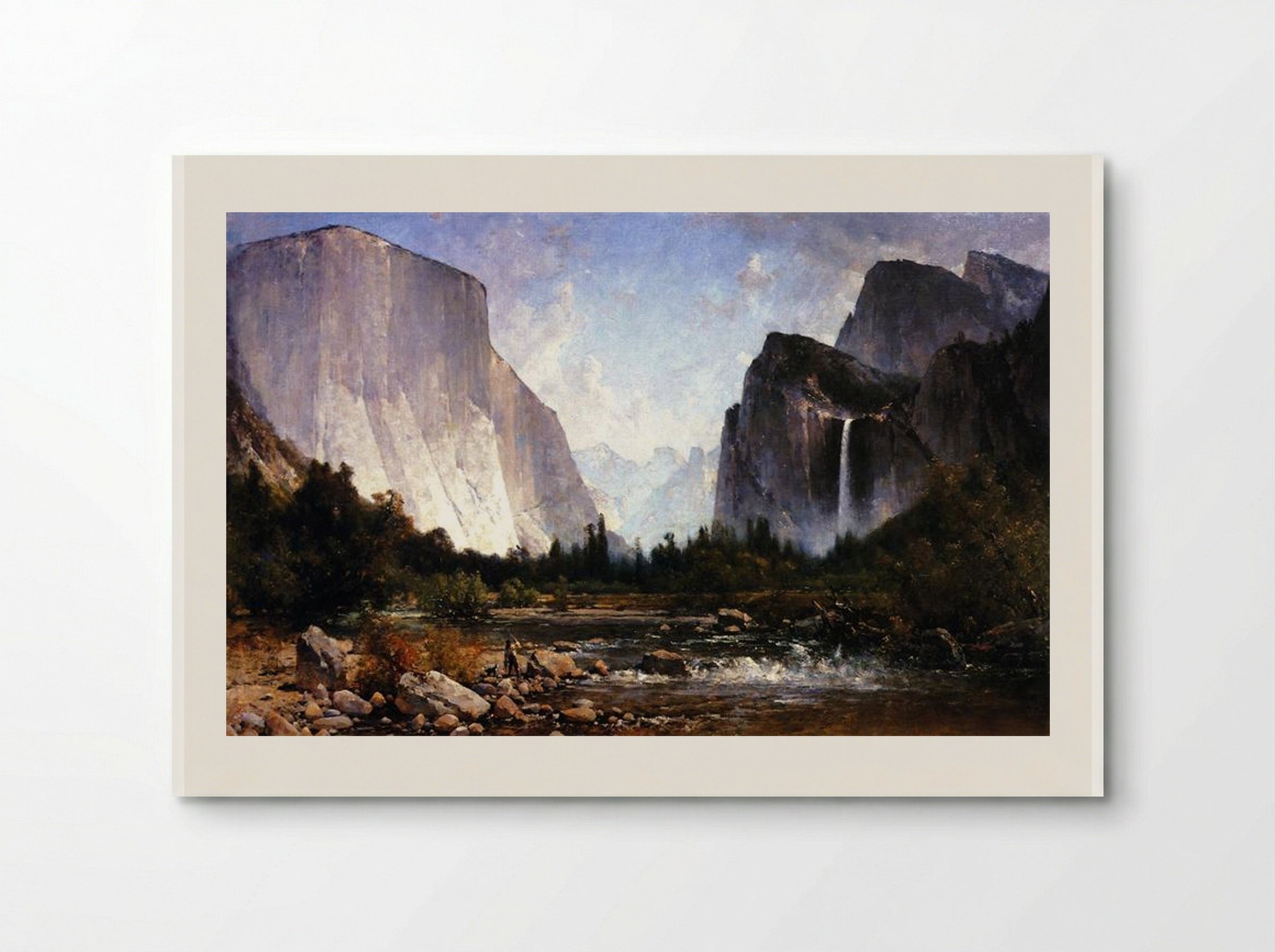 Fishing the Merced River - Thomas Hill - Poster