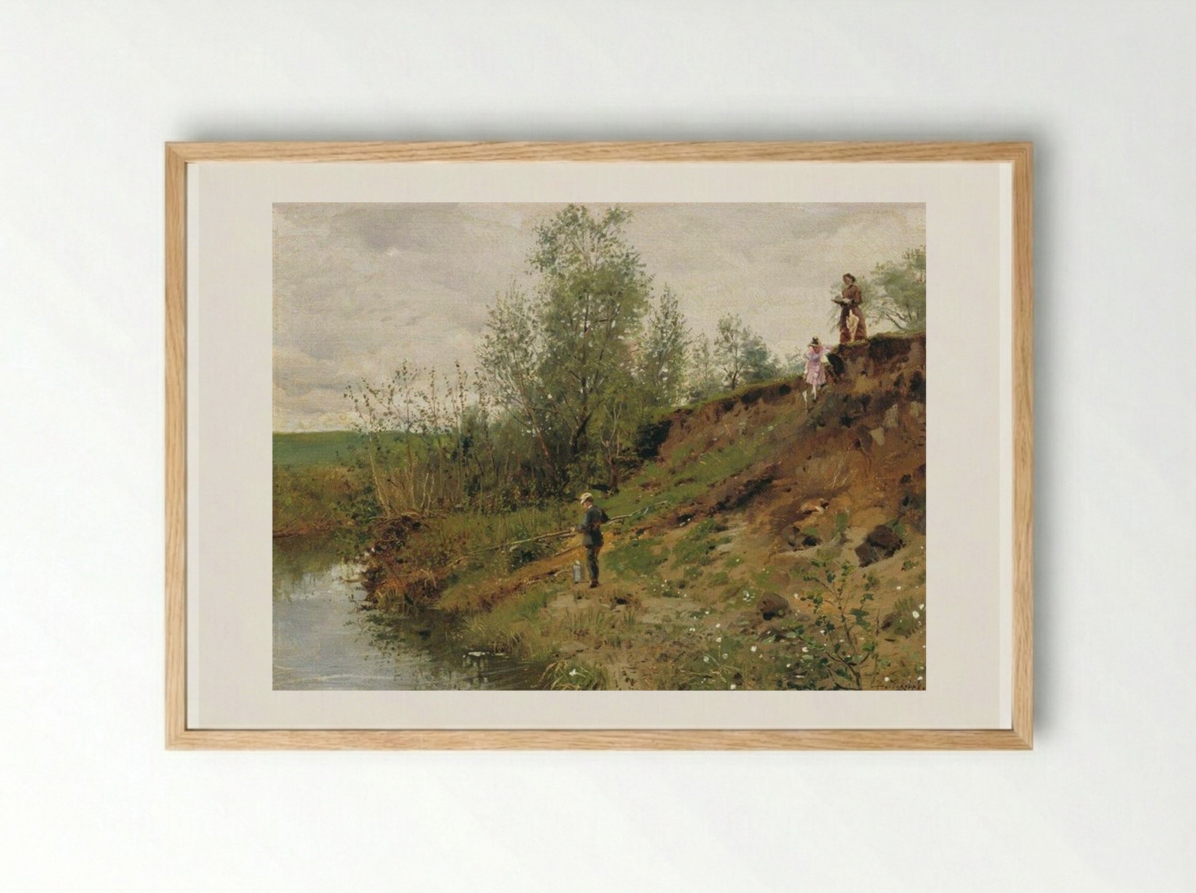 Fishing - Vladimir Makovsky - Framed Print Wood