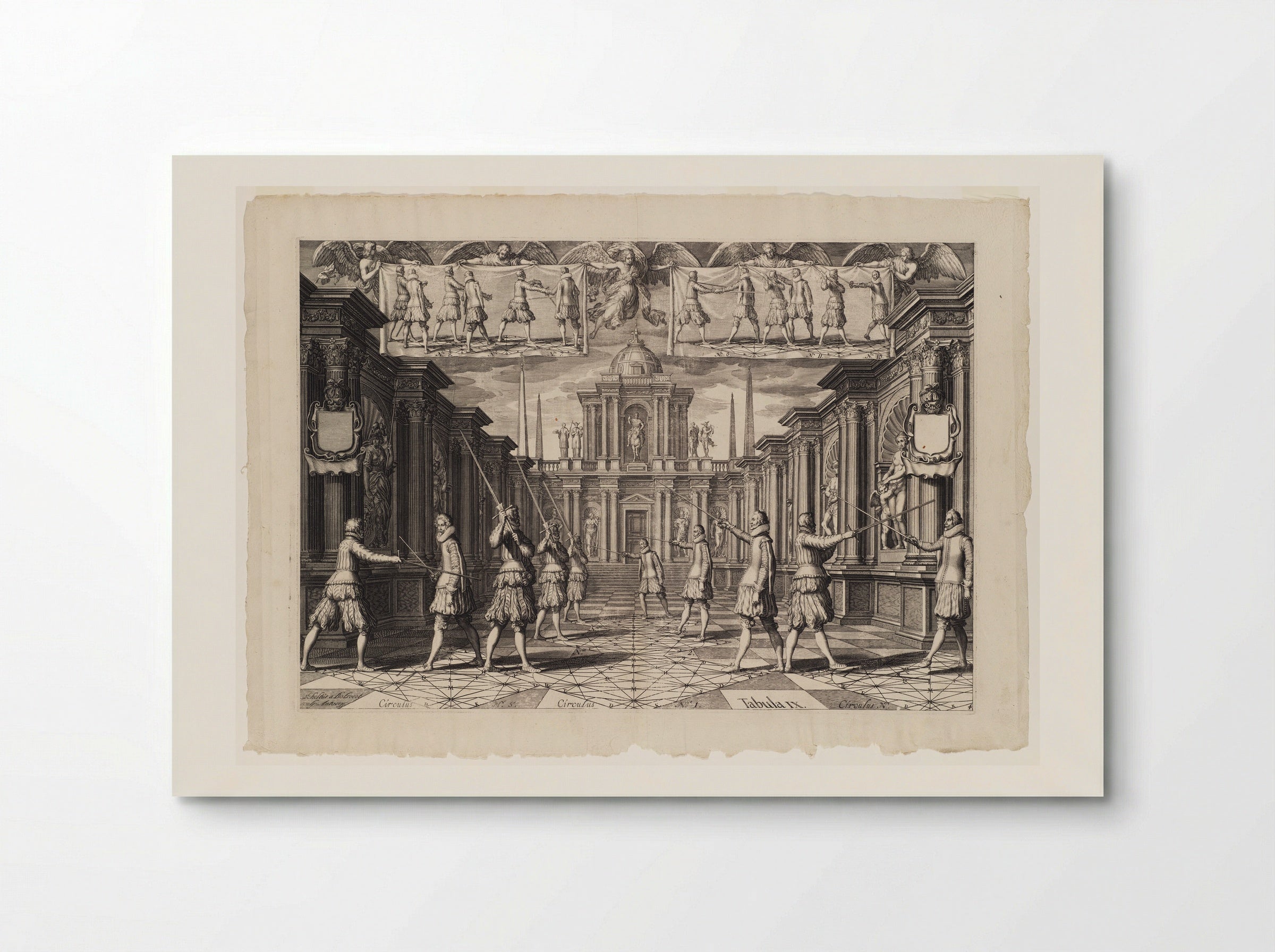 Five Fencing Duos in a Courtyard - Schelte Adamsz. Bolswert - Poster