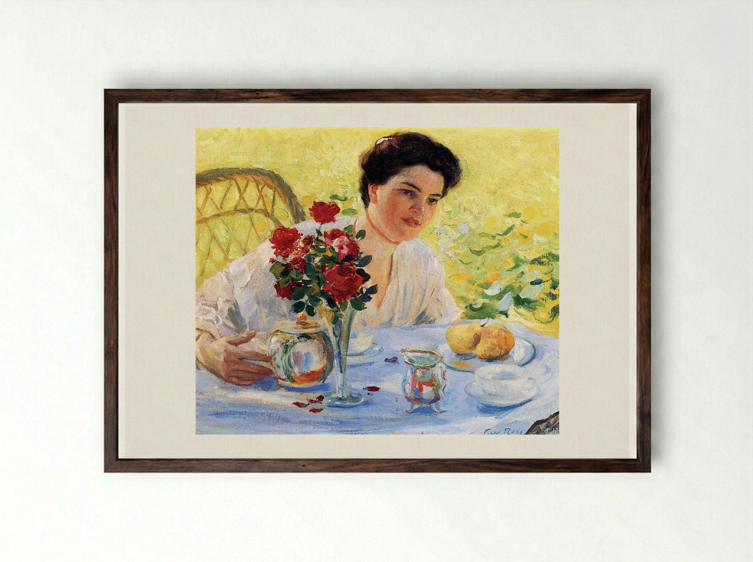 Five O'Clock - Guy Rose - Framed Print Dark Wood