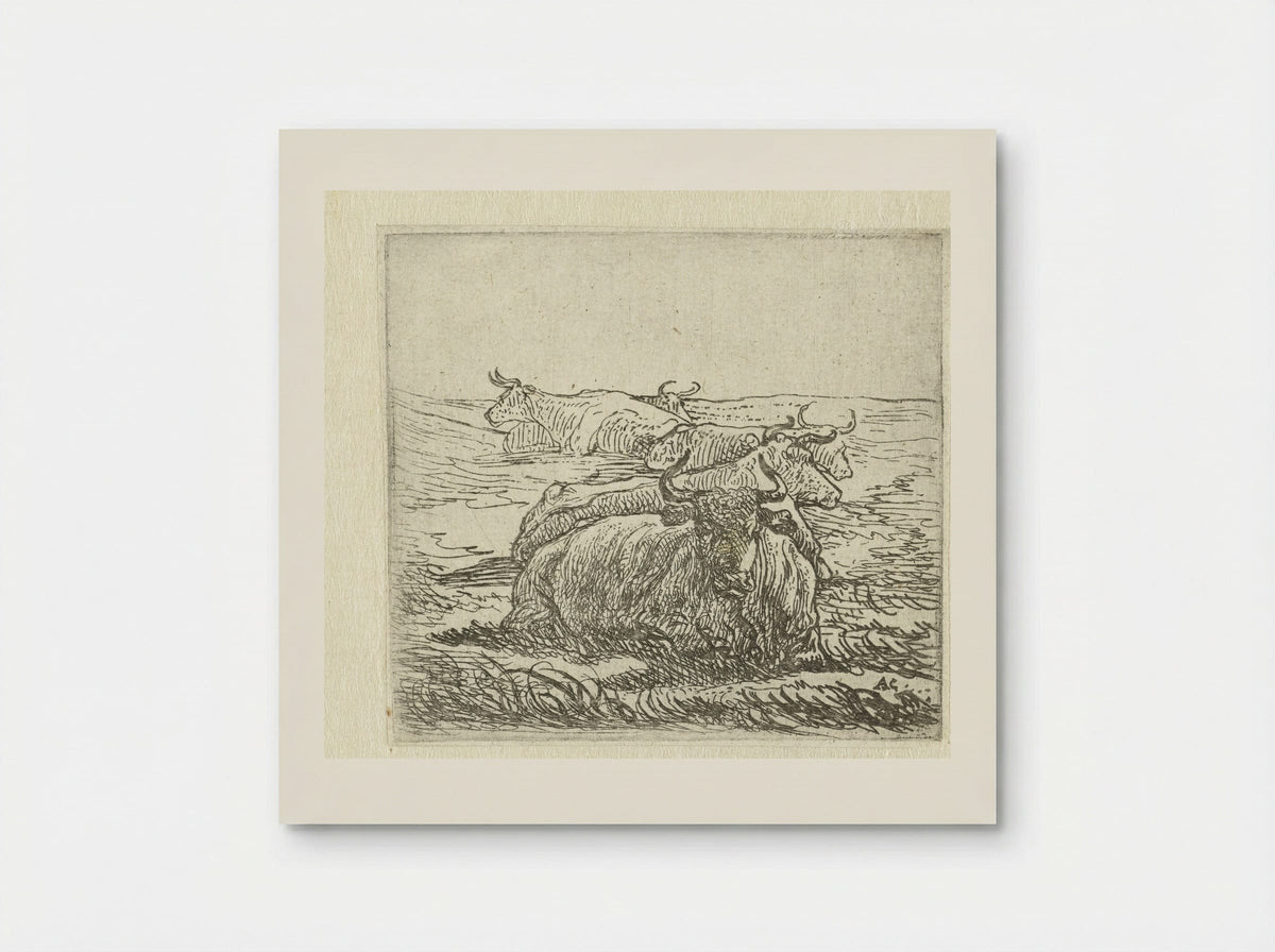 Five Resting Cows - Aelbert Cuyp - Poster