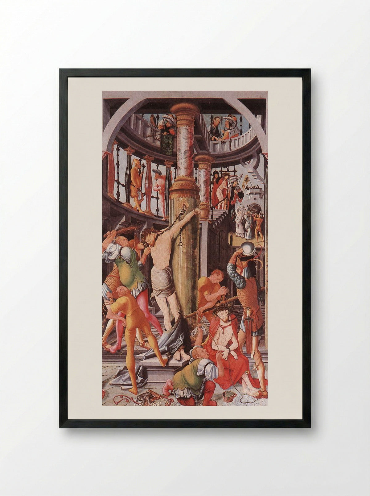 Flagellation of Christ - Jerg Ratgeb - Framed Print Black