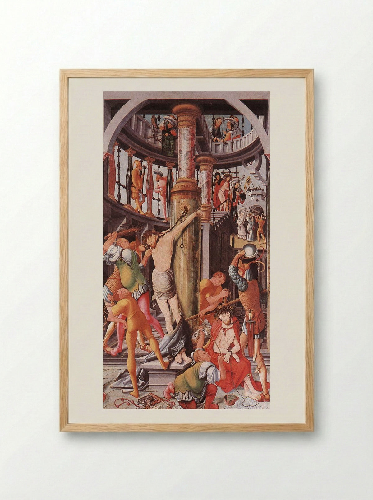 Flagellation of Christ - Jerg Ratgeb - Framed Print Wood