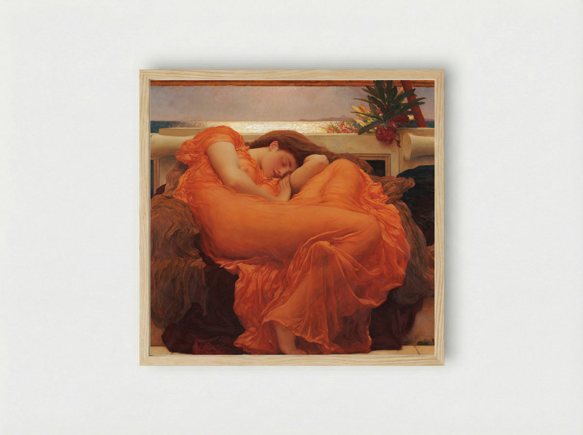 Flaming June - Frederic Leighton - Framed Print Wood
