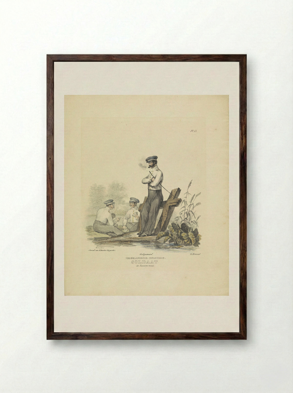 Flankeur in mars tenue - Willem Frederik graaf van Bylandt - Framed Print Dark Wood