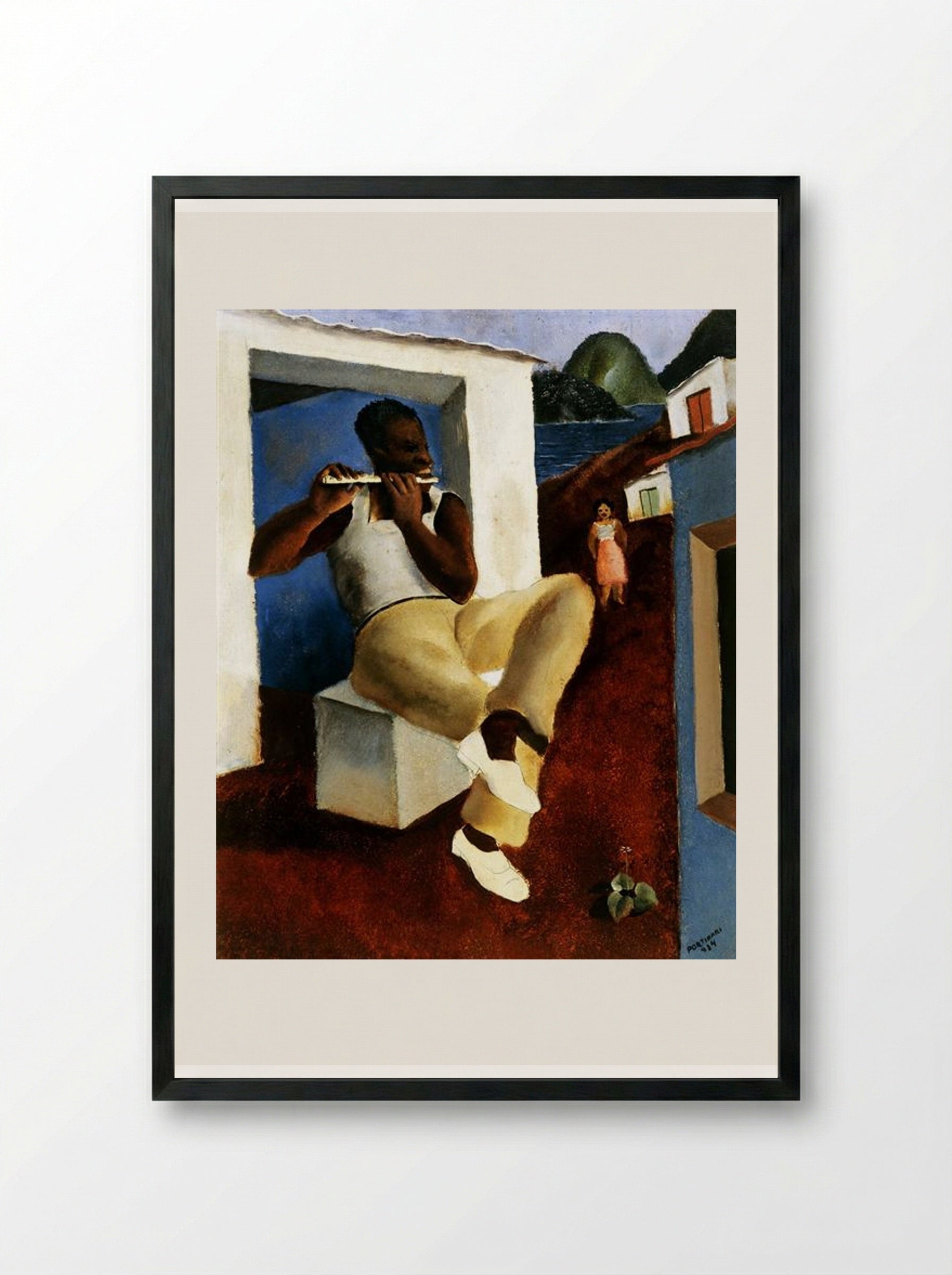 Flautista - Candido Portinari - Framed Print Black